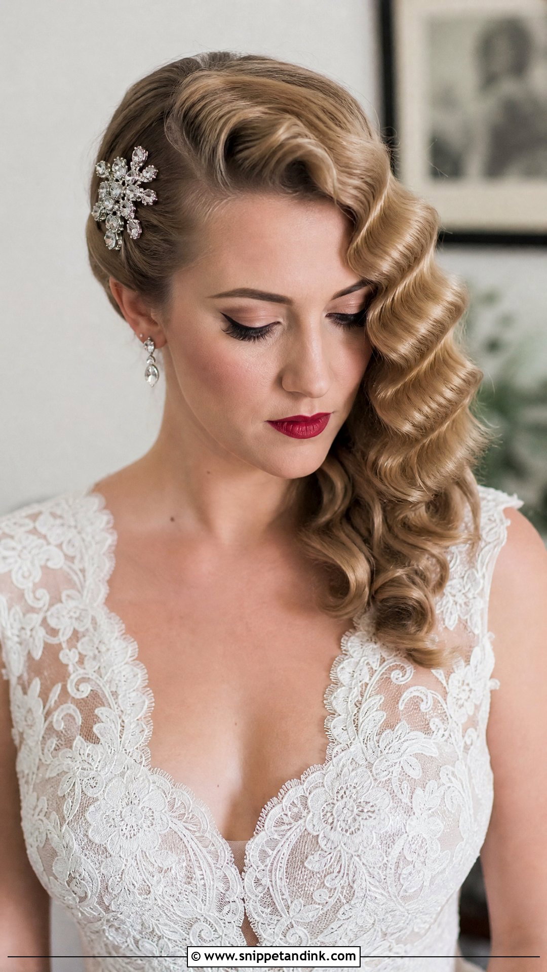 Crimped Vintage Wedding Hairstyle - Snippet and Ink - 20 Crimped Wedding Hair Ideas