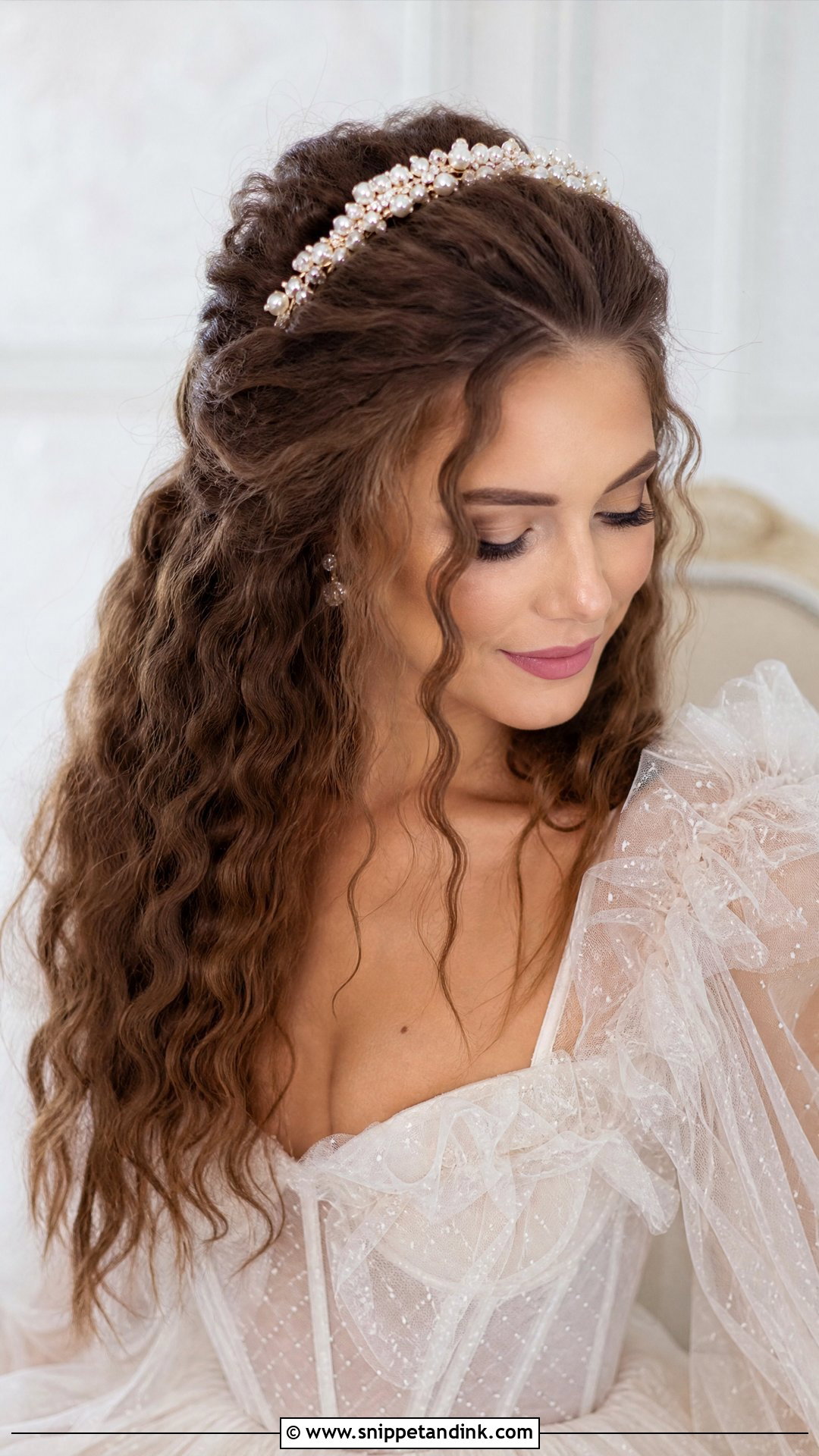 Crimped Wedding Hair With Headband - Snippet and Ink - 20 Crimped Wedding Hair Ideas