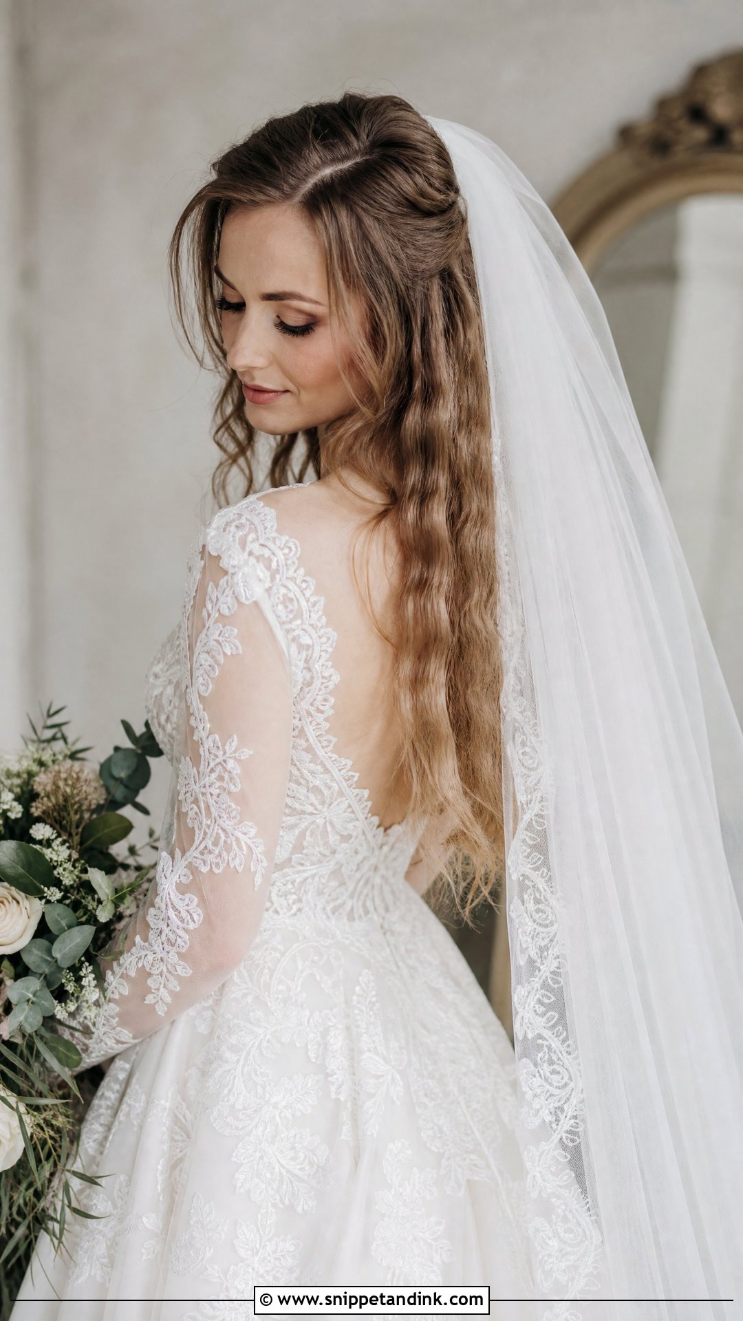 Crimped Wedding Hair With Veil - Snippet and Ink - 20 Crimped Wedding Hair Ideas