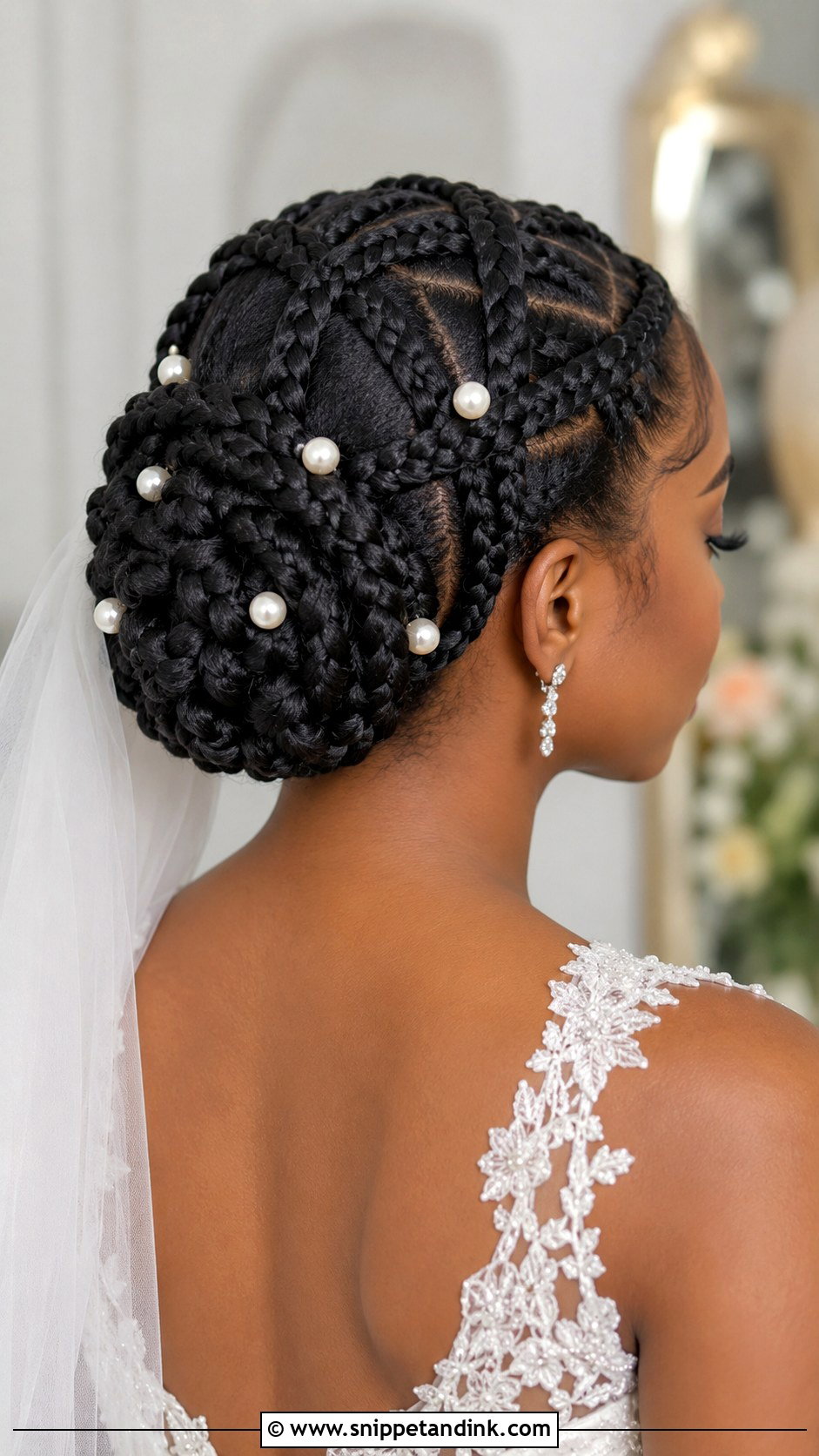 Criss Cross Braided Bun - Snippet and Ink - 20 Black Brides Hairstyles Weddings