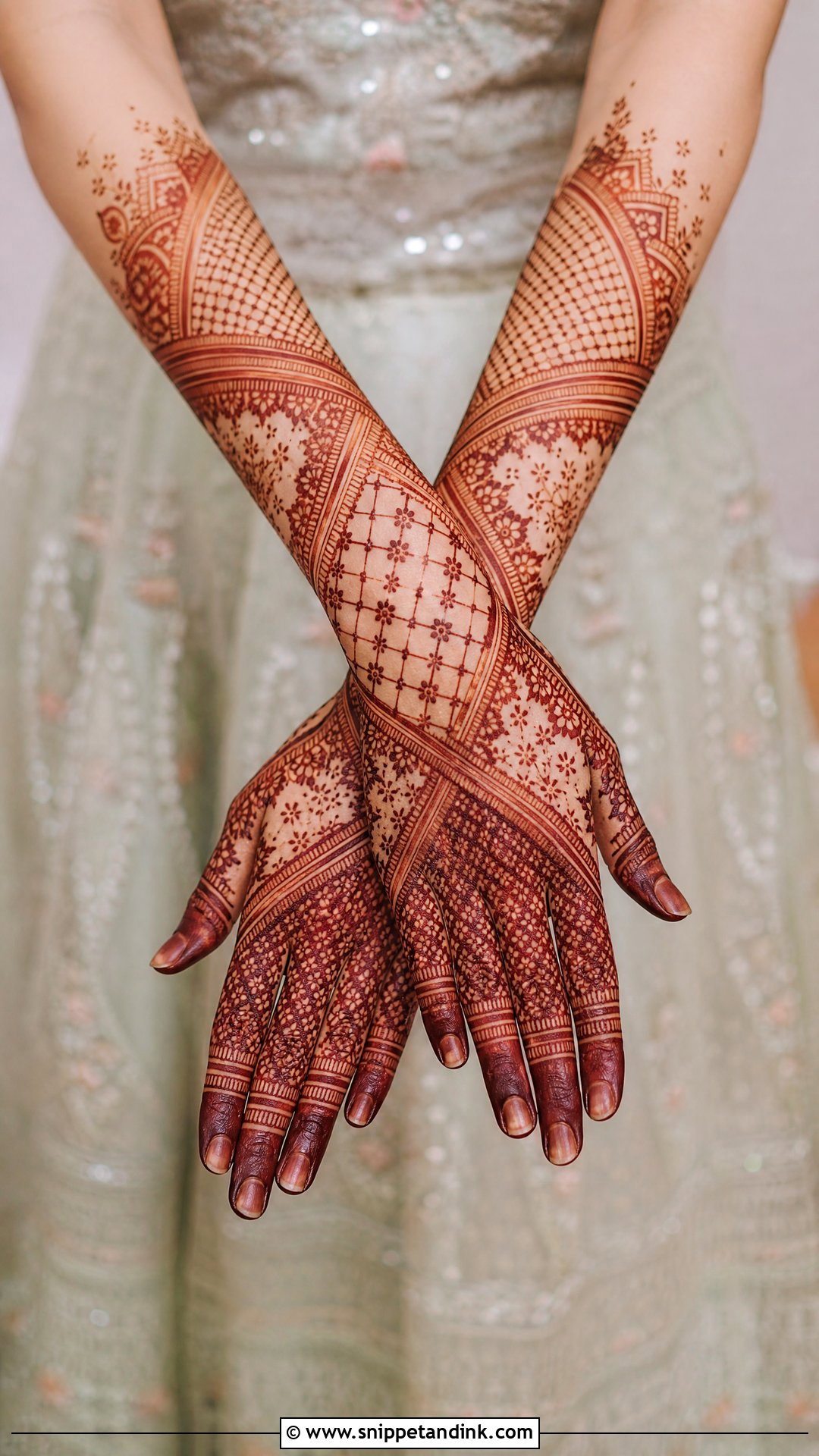 Criss Cross Bridal Mehndi Back Hand - Snippet and Ink - 25 Bridal Mehndi Designs Back Hands