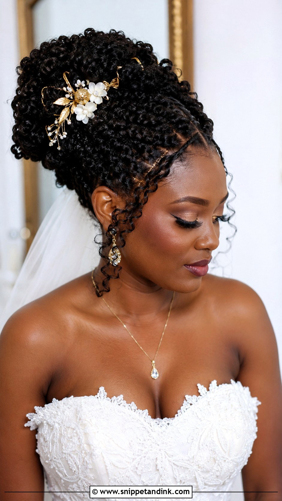 Crochet Braids Bridal Updo - Snippet and Ink - 25 Bridal Hair Styles for Black Women