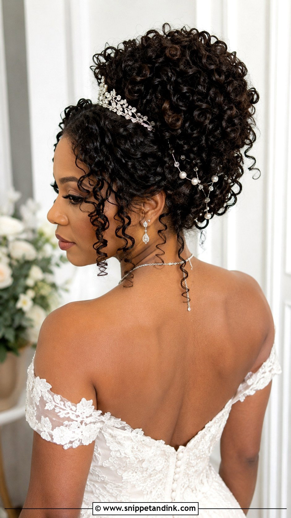 Crochet Curls Updo - Snippet and Ink - 25 Afro Bridal Hairstyles