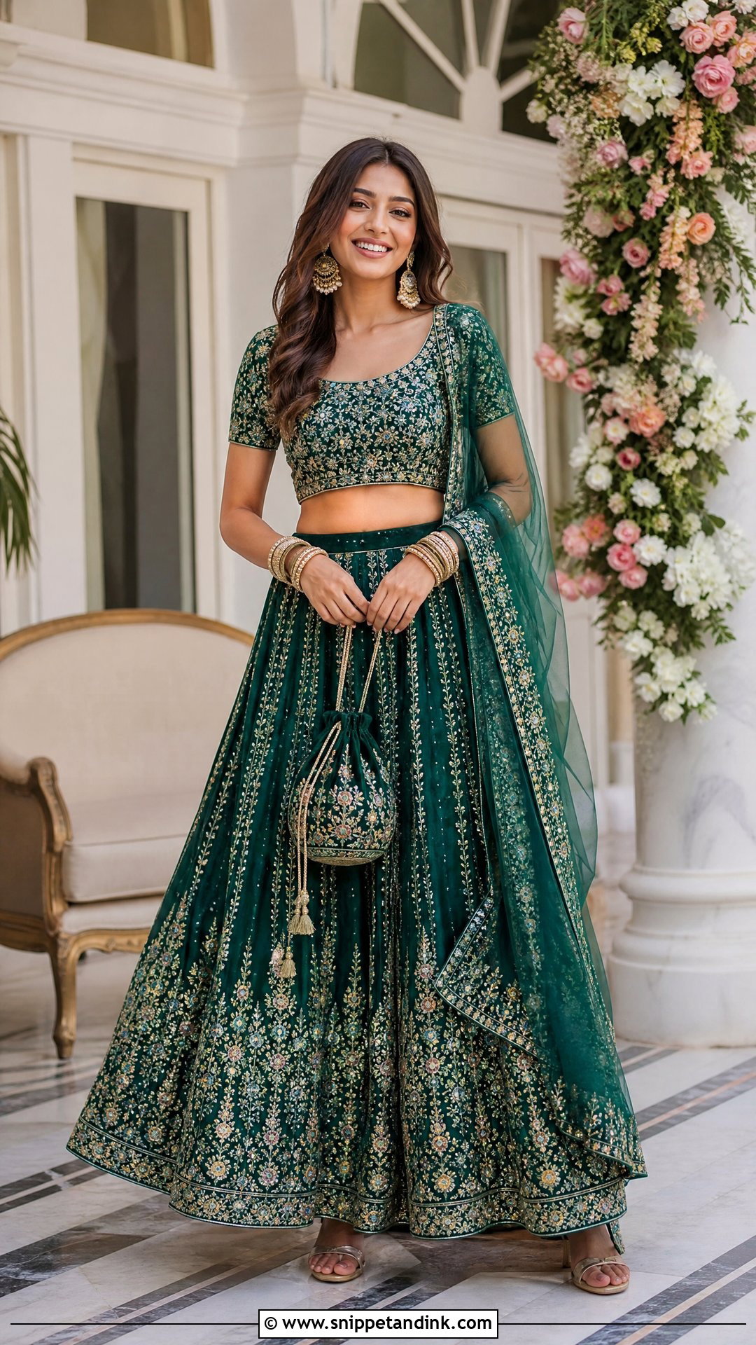 Crop Top Lehenga Wedding Guest Outfit - Snippet and Ink - 20 crop top outfits for a wedding guest