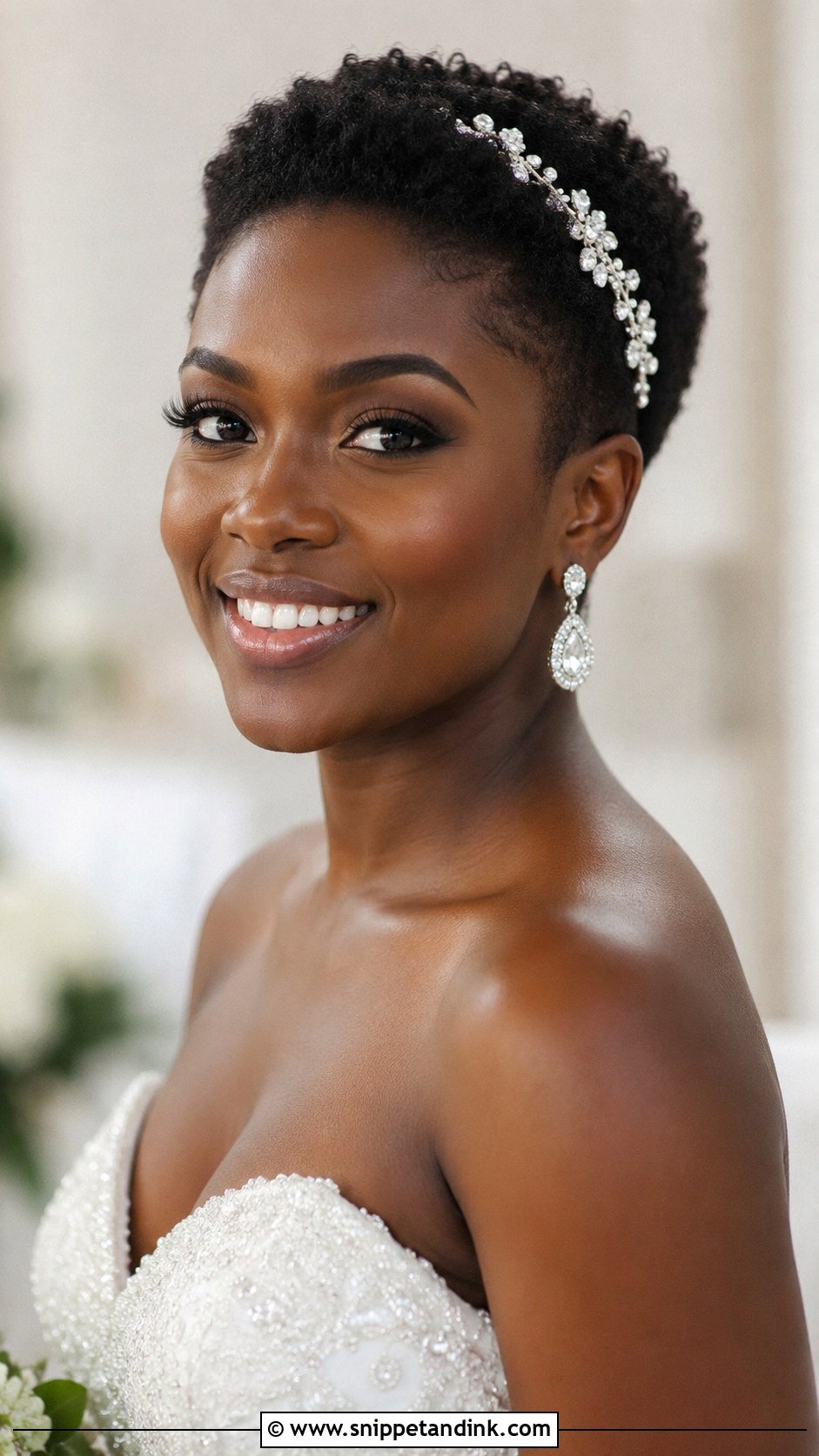 Cropped Natural Cut for Black Brides - Snippet and Ink - 30 Wedding Hairstyles Black Women