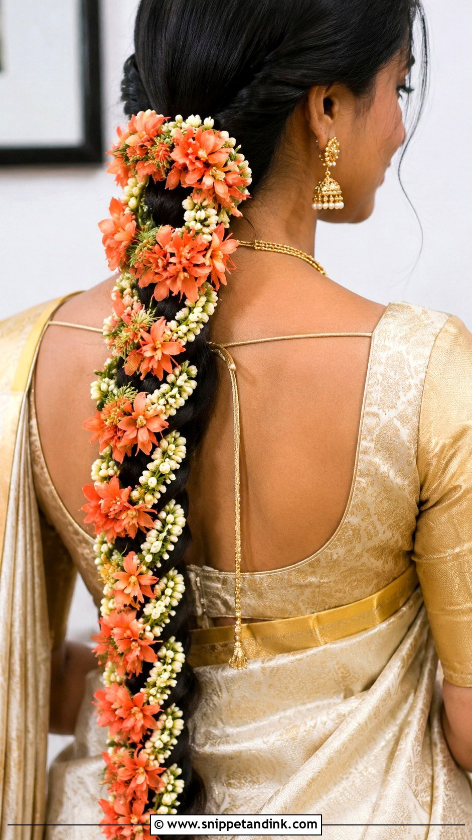 Crossandra Flowers for Bridal Braid - Snippet and Ink - 20 Indian Bridal Flowers for Hair