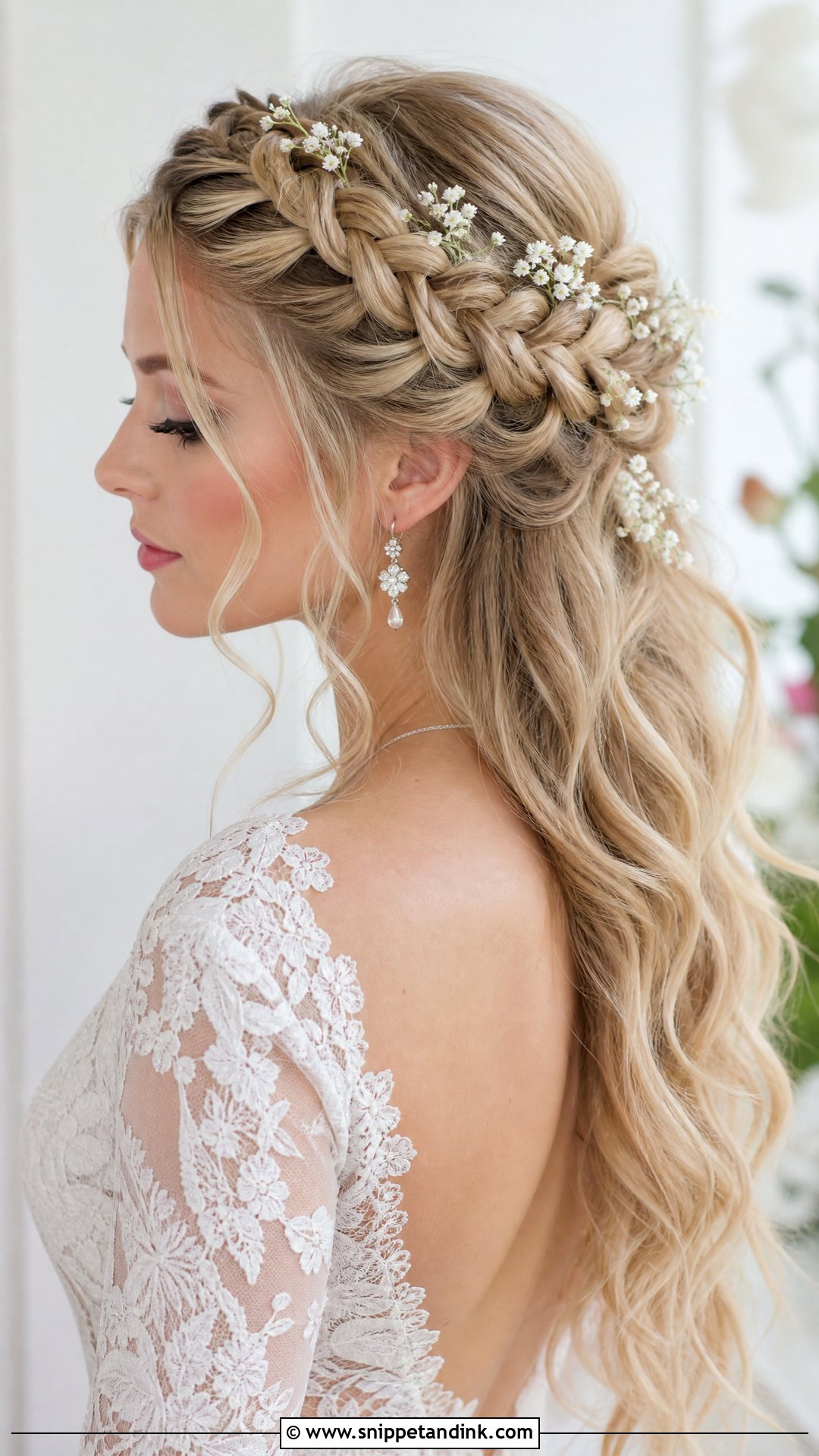 Crown Braid Bridal Hair - Snippet and Ink - 15 Bridal Hairdos for Long Hair