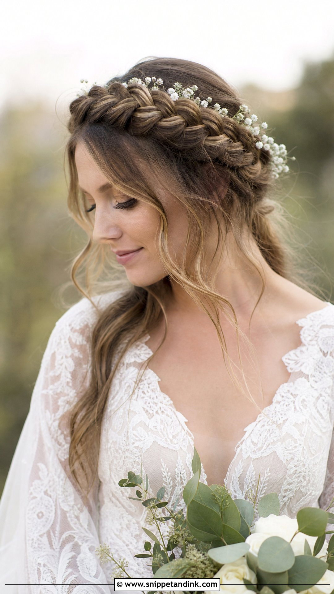 Crown Braid Bridal Hairstyle - Snippet and Ink - 20 Western Bride Hairstyles