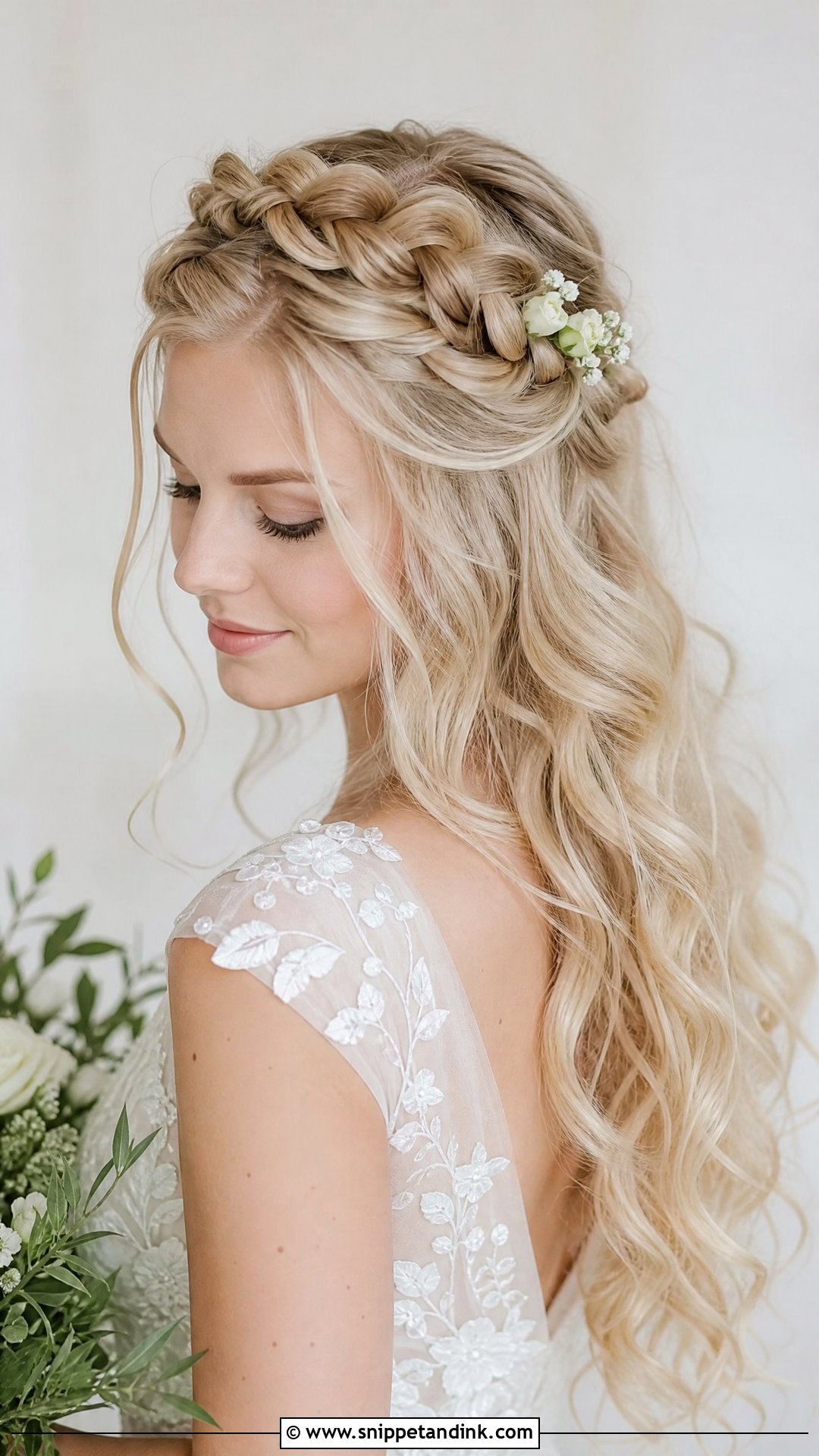 Crown Braid Bridal Hairstyle For Long Hair - Snippet and Ink - 15 Elegant Bridal Hairstyles for Long Hair