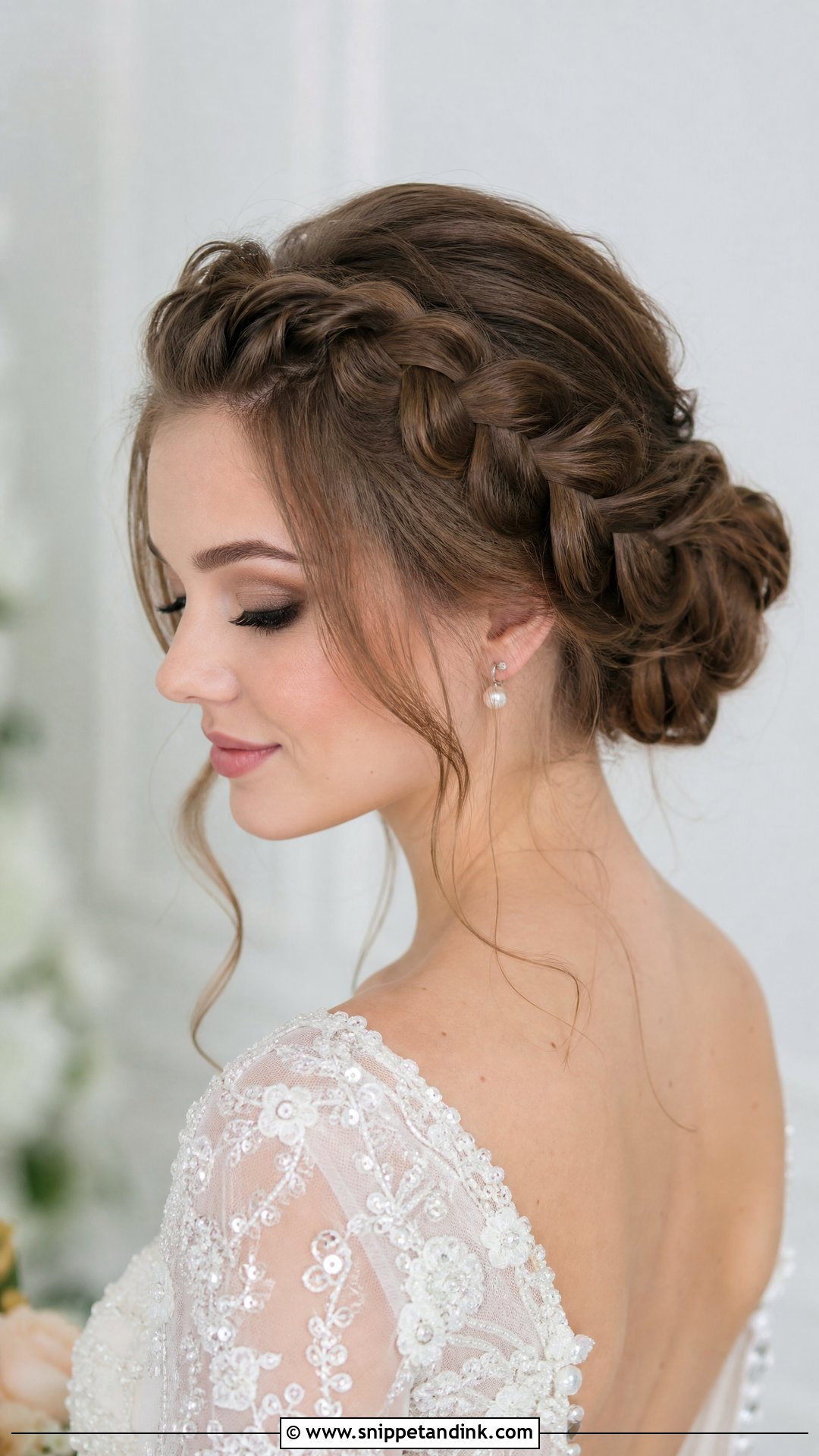 Crown Braid Bridal Updo - Snippet and Ink - 15 Elegant Bridal Updos for Long Hair