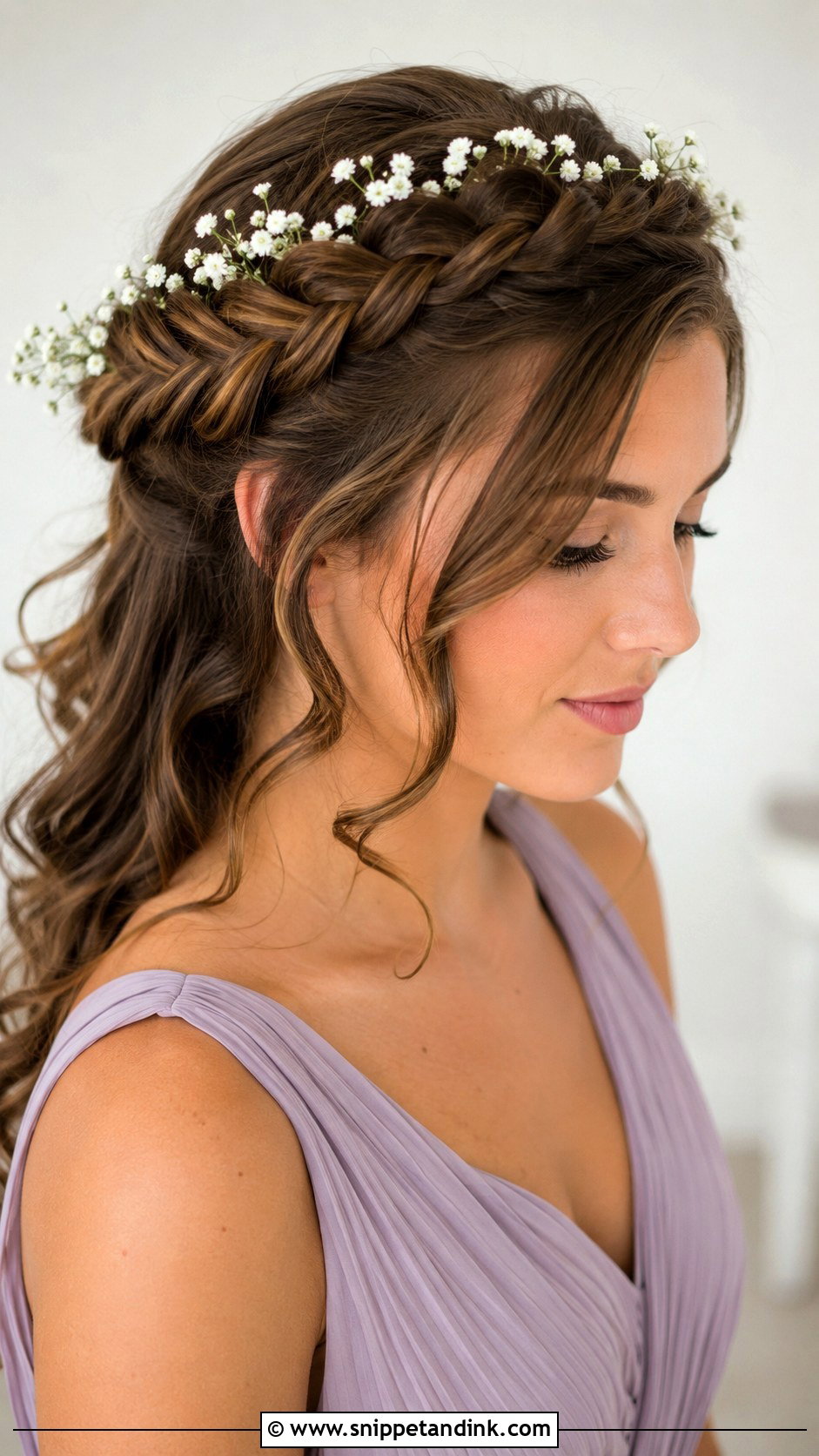 Crown Braid Bridesmaid Hair With Flowers - Snippet and Ink - 20 Bridesmaid Hairstyles with Flowers