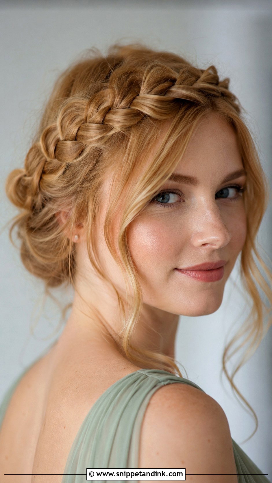 Crown Braid Bridesmaid Hairstyle - Snippet and Ink - 25 Cute Bridesmaid Hairstyles