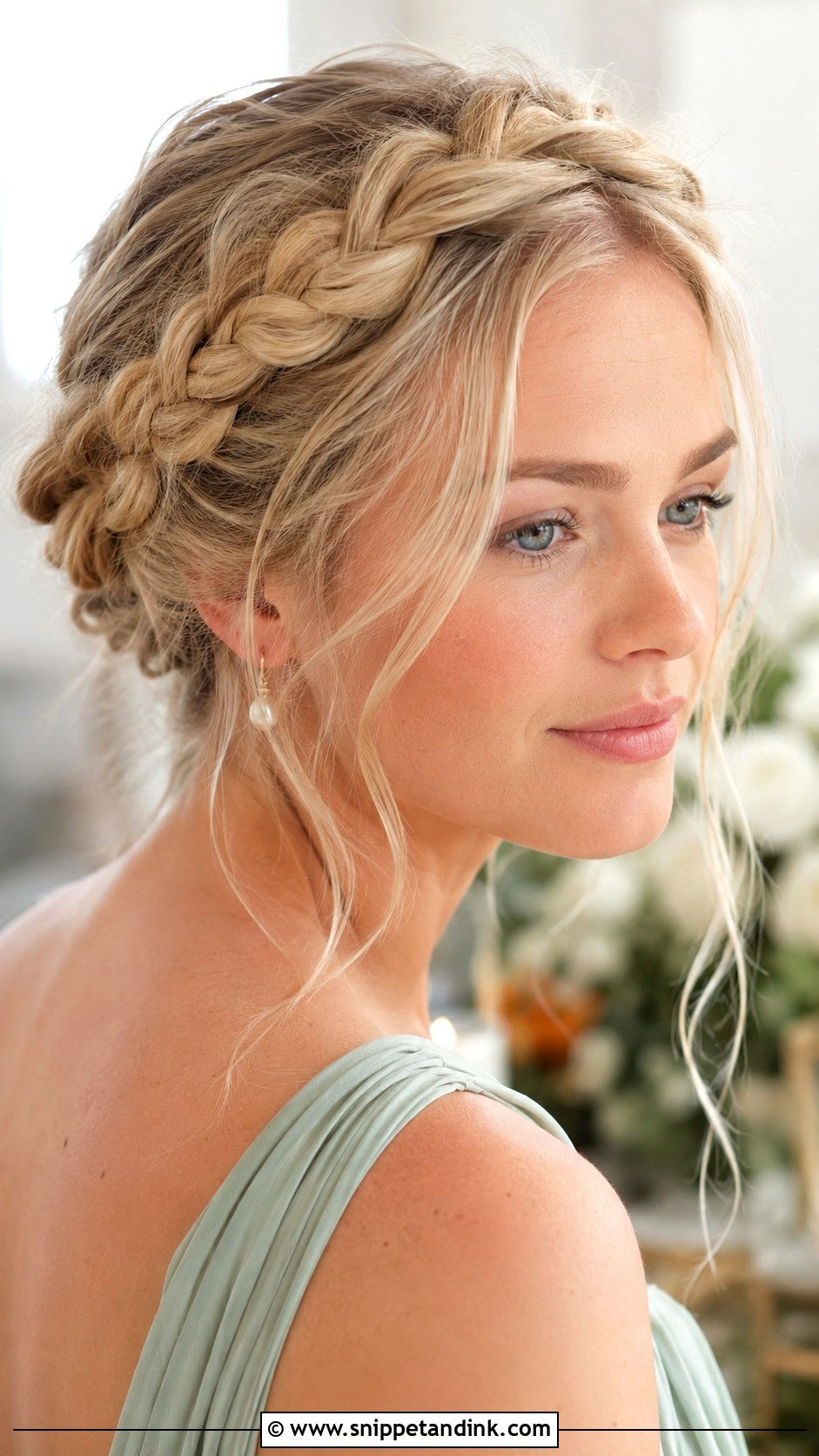 Crown Braid Bridesmaid Hairstyle - Snippet and Ink - 25 Simple Bridesmaid Hairstyles
