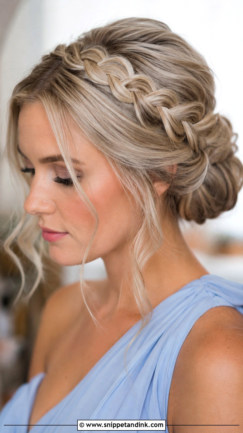 Crown Braid Bridesmaid Updo - Snippet and Ink - 20 Updo Hairstyles for Bridesmaids