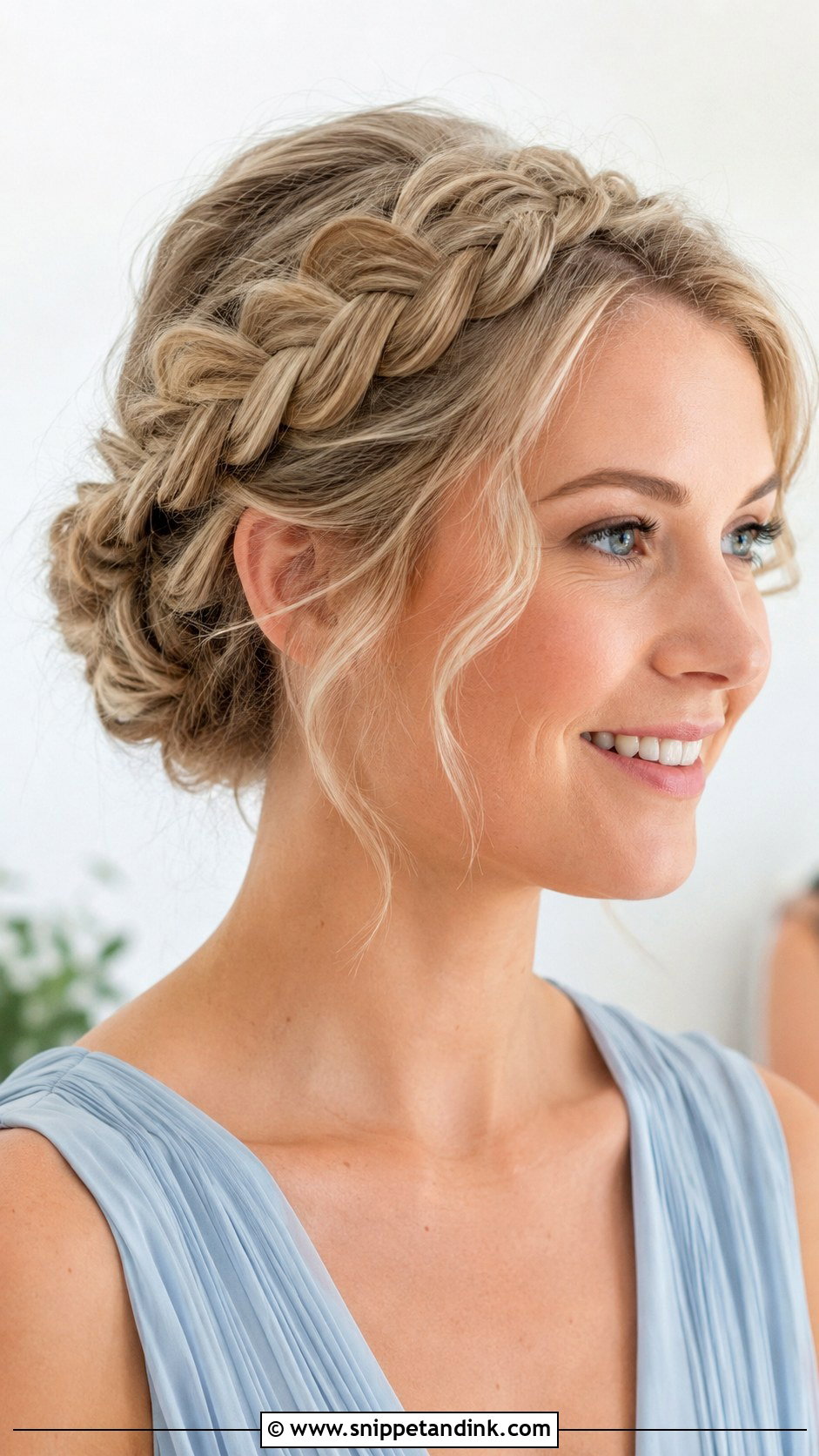 Crown Braid Bridesmaid Updo - Snippet and Ink - 20 Updo Hair Styles for Bridesmaids