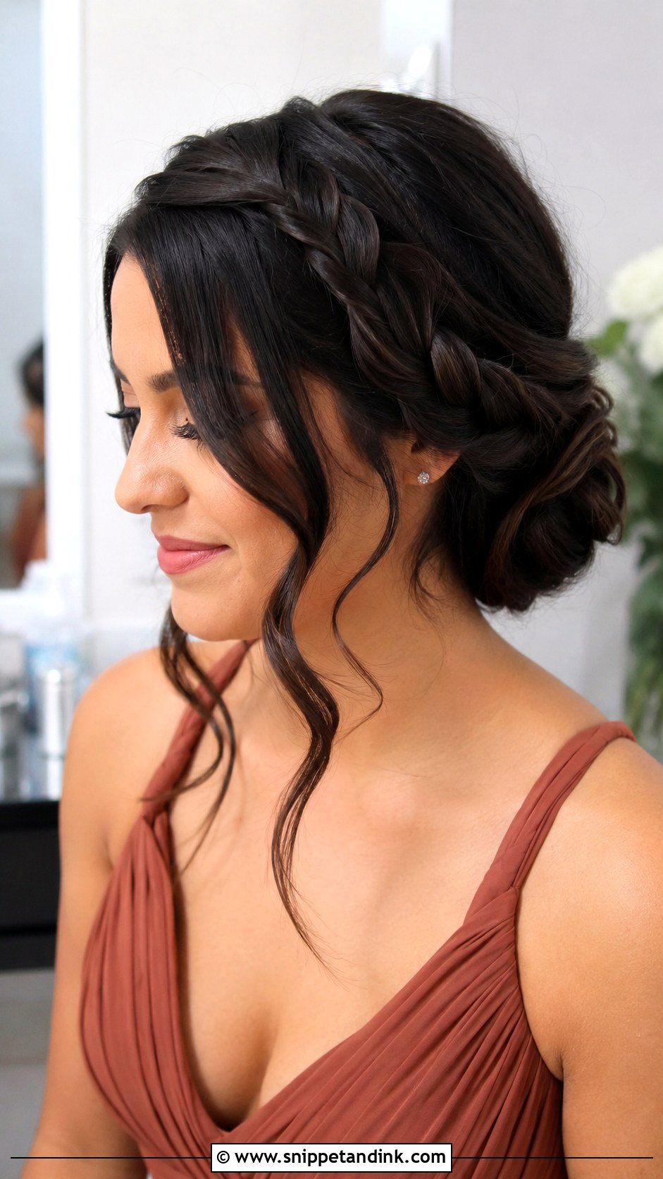 Crown Braid Bridesmaid Updo - Snippet and Ink - 25 Bridesmaids Hairstyles Updo
