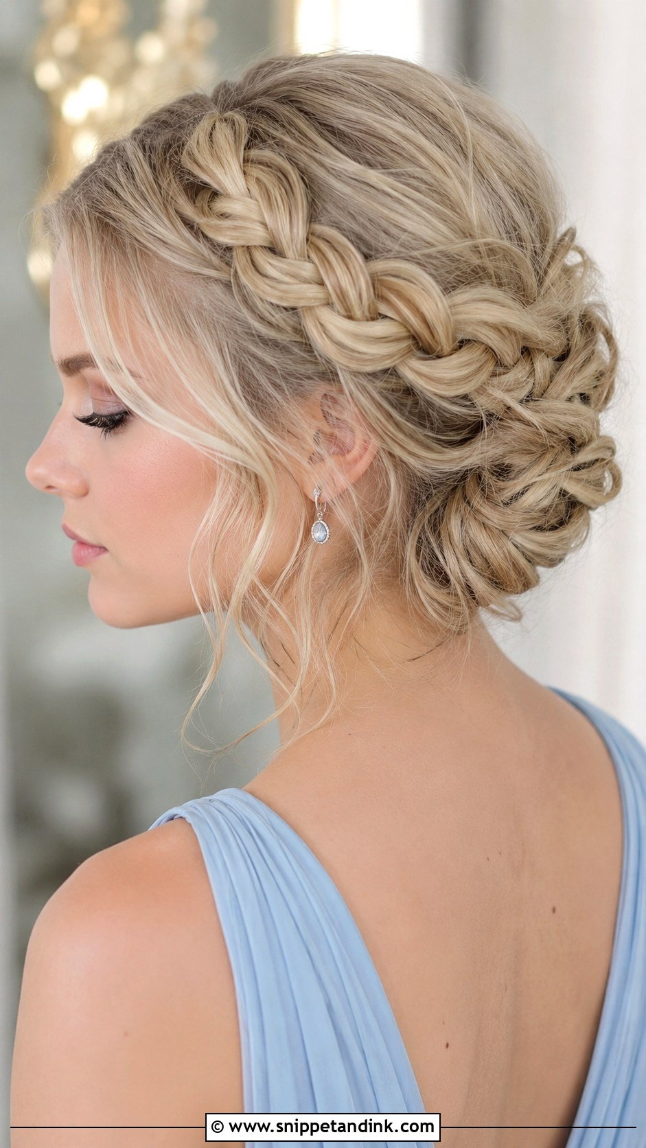Crown Braid Bridesmaid Updo For Long Hair - Snippet and Ink - 20 Bridesmaid Updo Hairstyles for Long Hair