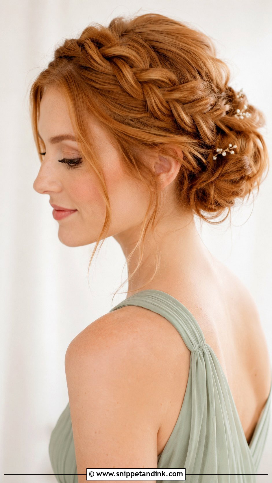 Crown Braid Bridesmaid Updo - Snippet and Ink - 20 Bridesmaid Up Do Hairstyles