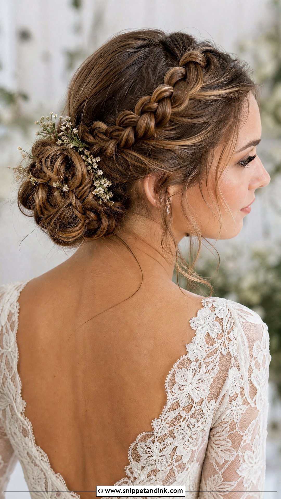 Crown Braid Bun - Snippet and Ink - 20 Simple Bridal Bun Ideas