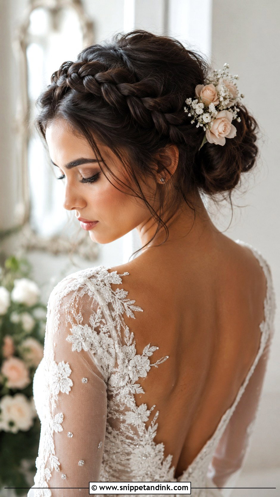 Crown Braid Bun - Snippet and Ink - 25 Updo Wedding Hairstyles for Long Hair