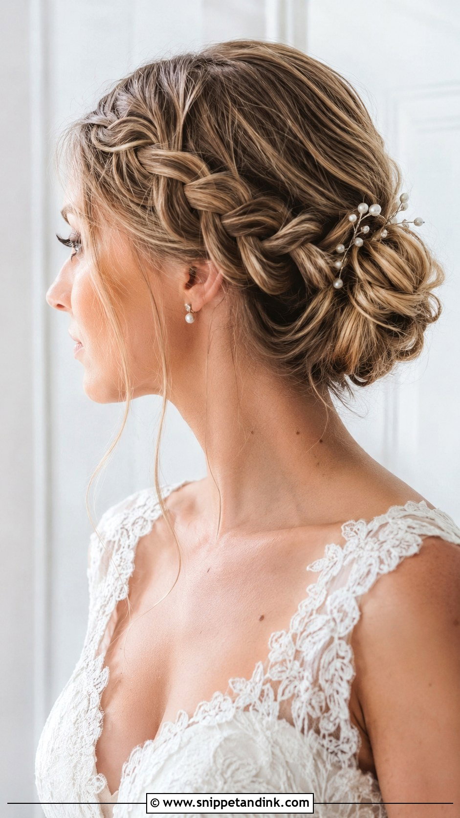 Crown Braid Bun Bridal Style - Snippet and Ink - 20 Traditional Bridal Hairstyles