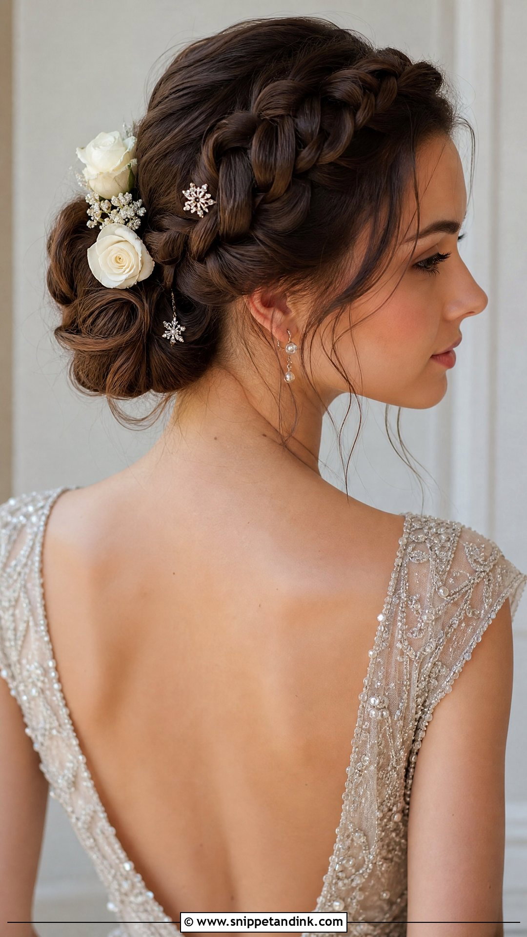 Crown Braid Bun Updo - Snippet and Ink - 20 Wedding Hair Updos