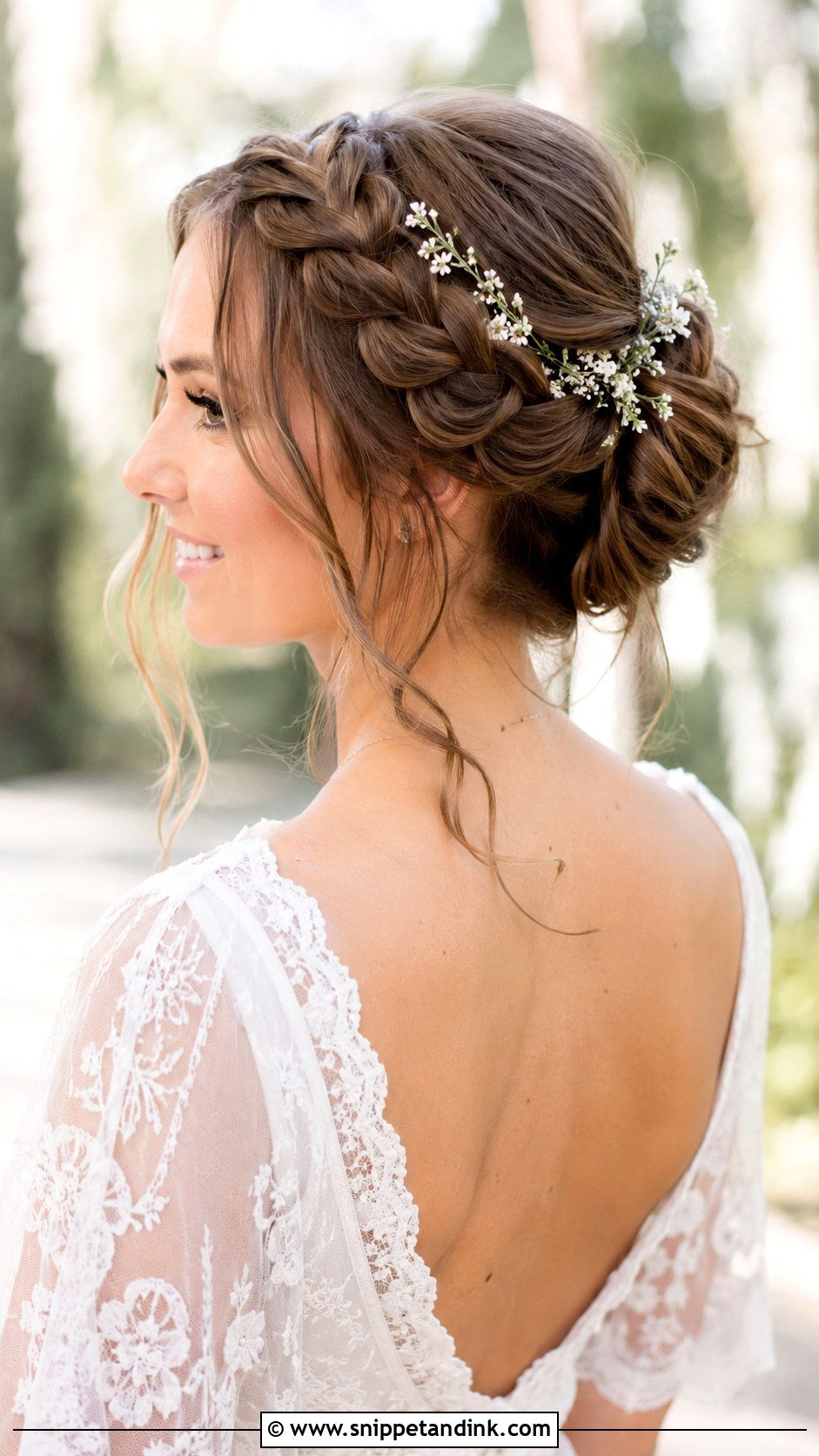 Crown Braid Bun Wedding Hairstyle - Snippet and Ink - 30 Wedding Bun Hairstyles