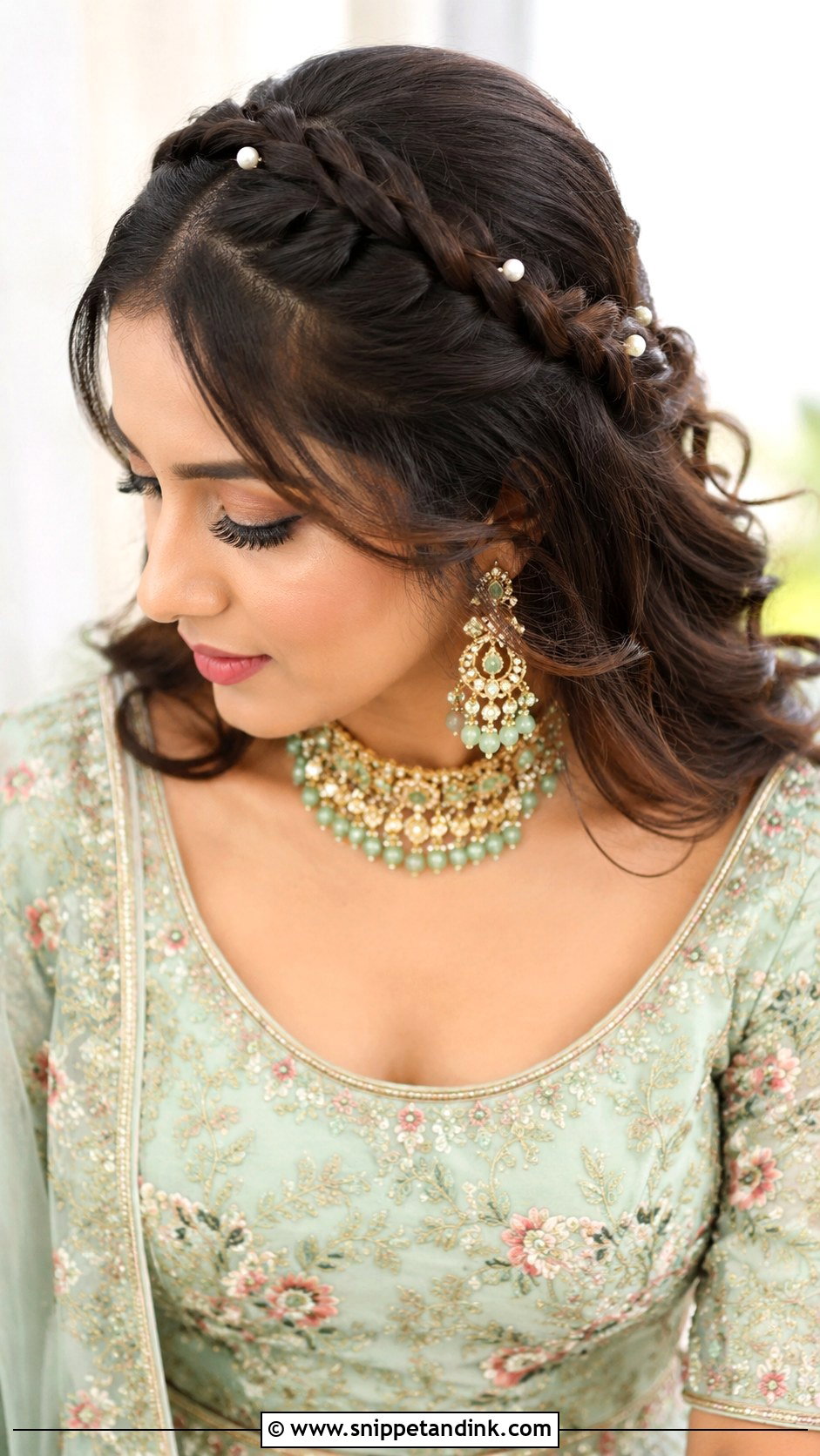 Crown Braid For Chaniya Choli Wedding - Snippet and Ink - 15 Hairstyle for Chaniya Choli Wedding Ideas