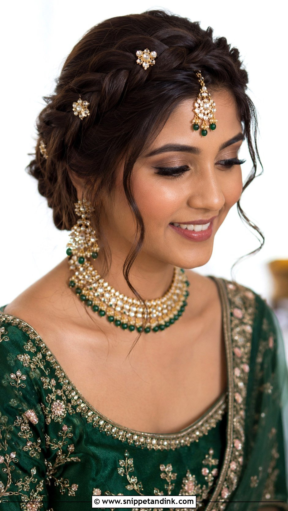 Crown Braid For Mehendi Bride - Snippet and Ink - 20 Mehendi Brides Braids Hairstyles
