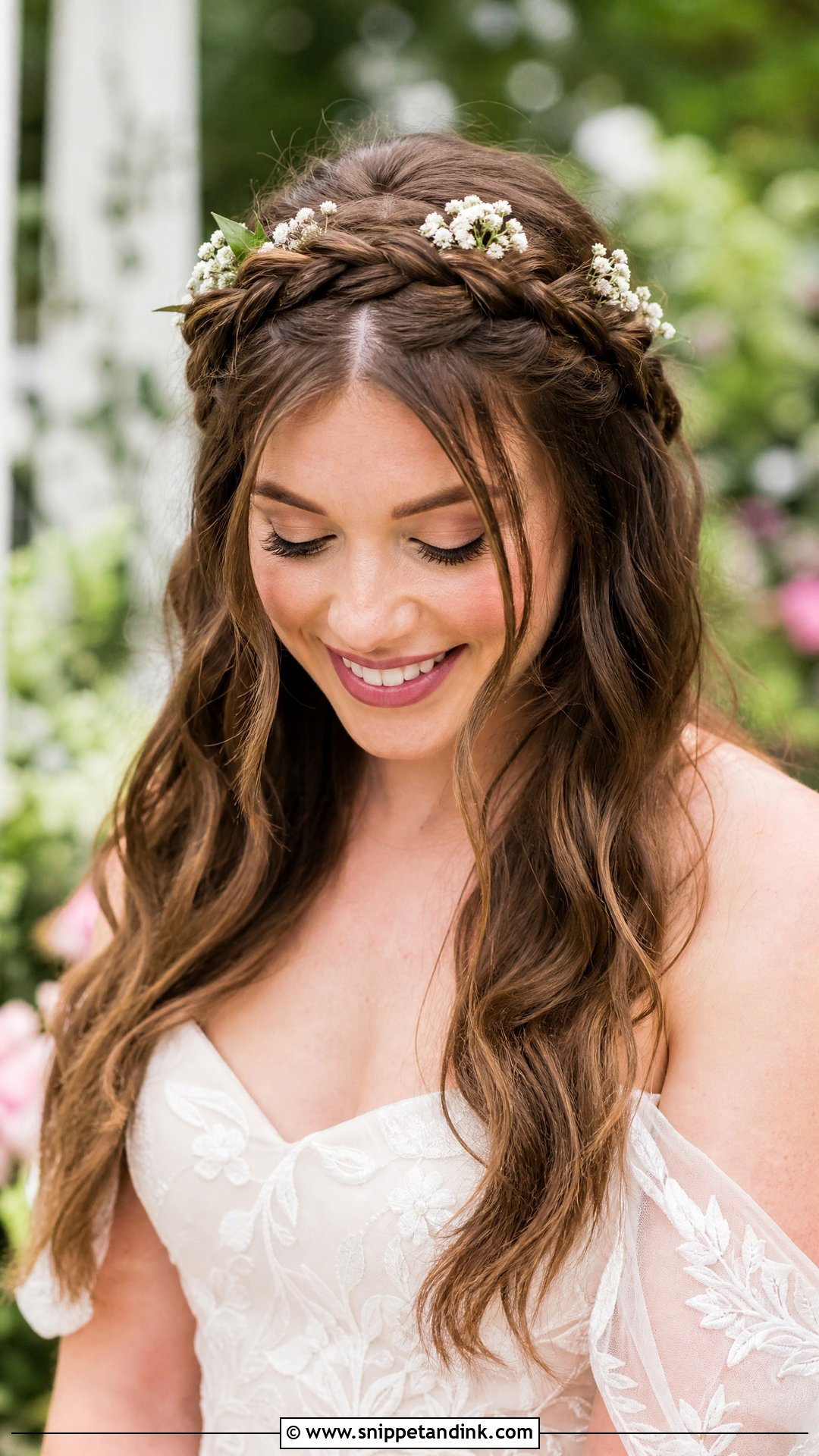 Crown Braid Front for Wedding - Snippet and Ink - 20 Front Hairstyles for Wedding