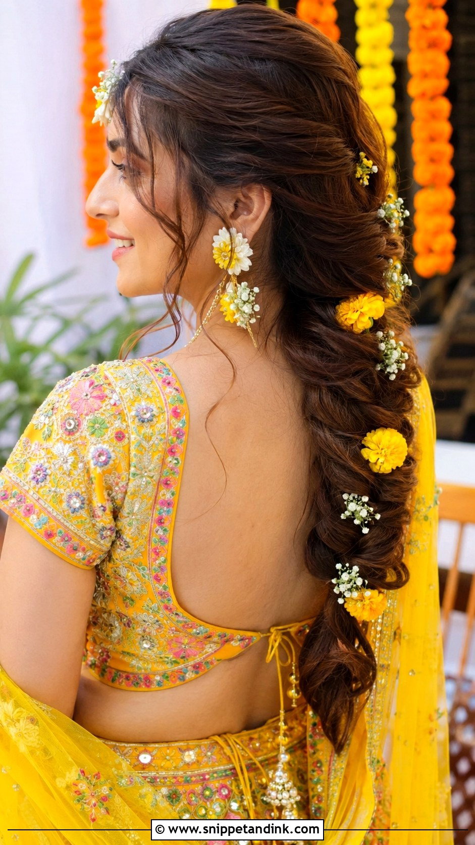 Crown Braid Hairstyle For Mehndi - Snippet and Ink - 20 Mehndi Event Hairstyles