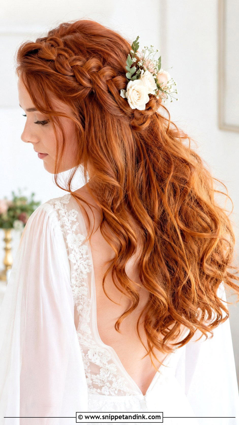 Crown Braid Half Up Bridal Style - Snippet and Ink - 20 Half-Up Wedding Hair Braid Ideas