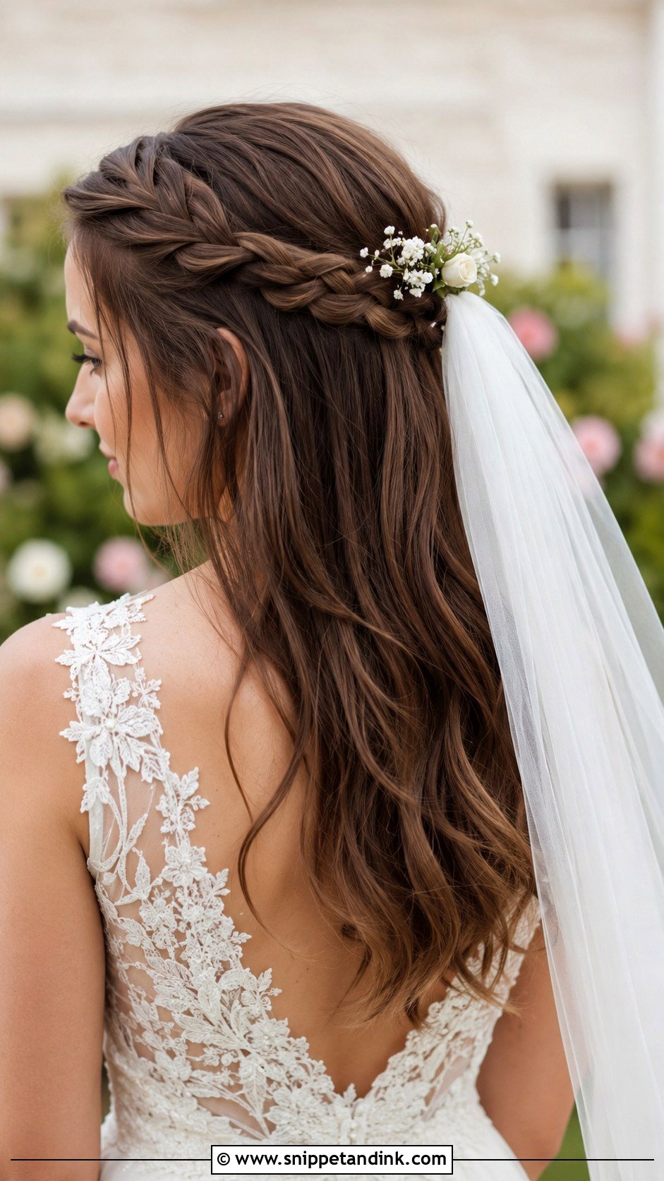 Crown Braid Half Up Style - Snippet and Ink - 30 Straight Hair Hairstyles for Wedding