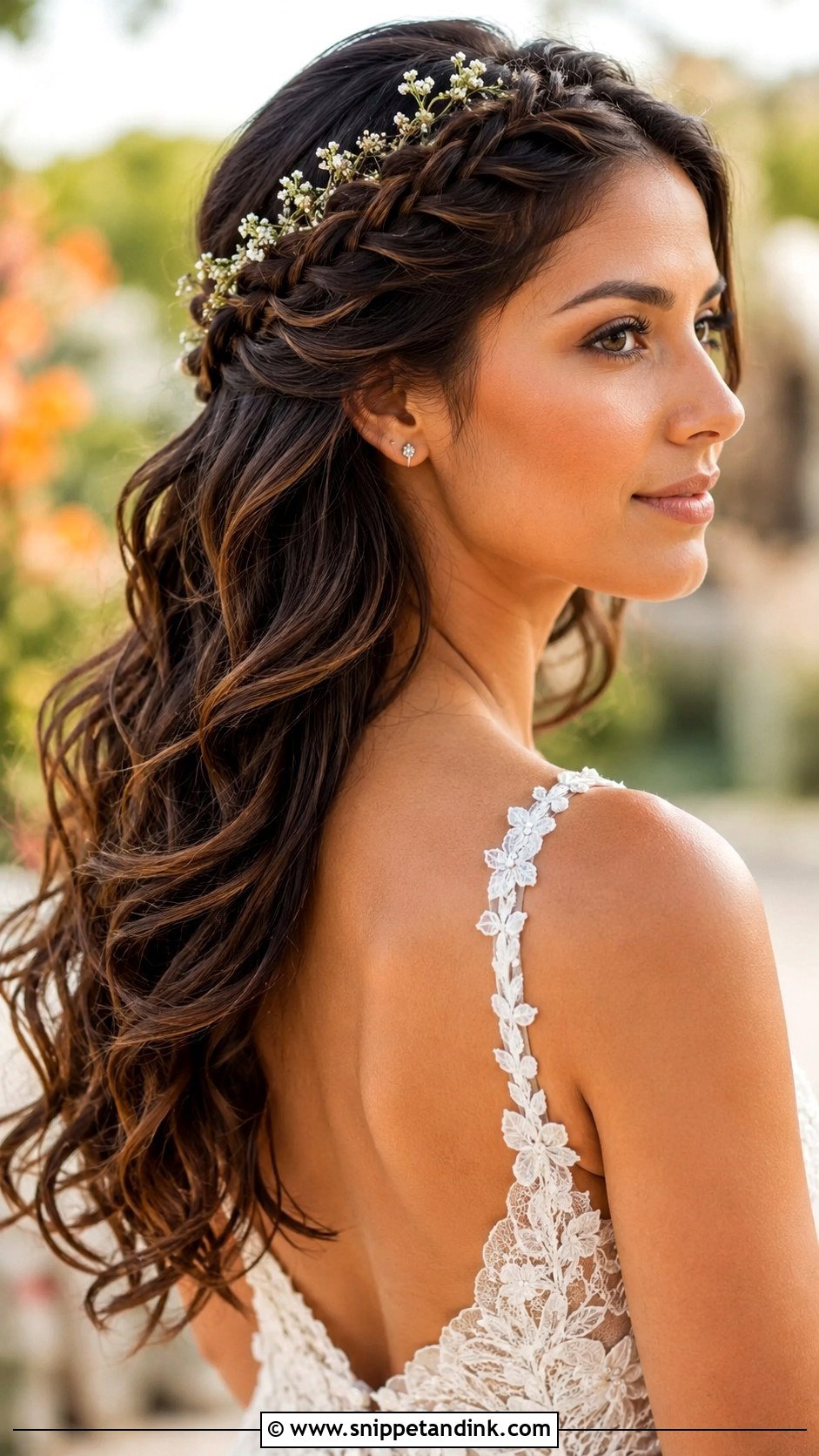 Crown Braid Half Up Wedding Hairstyle - Snippet and Ink - 35 Hair Styles for Wedding