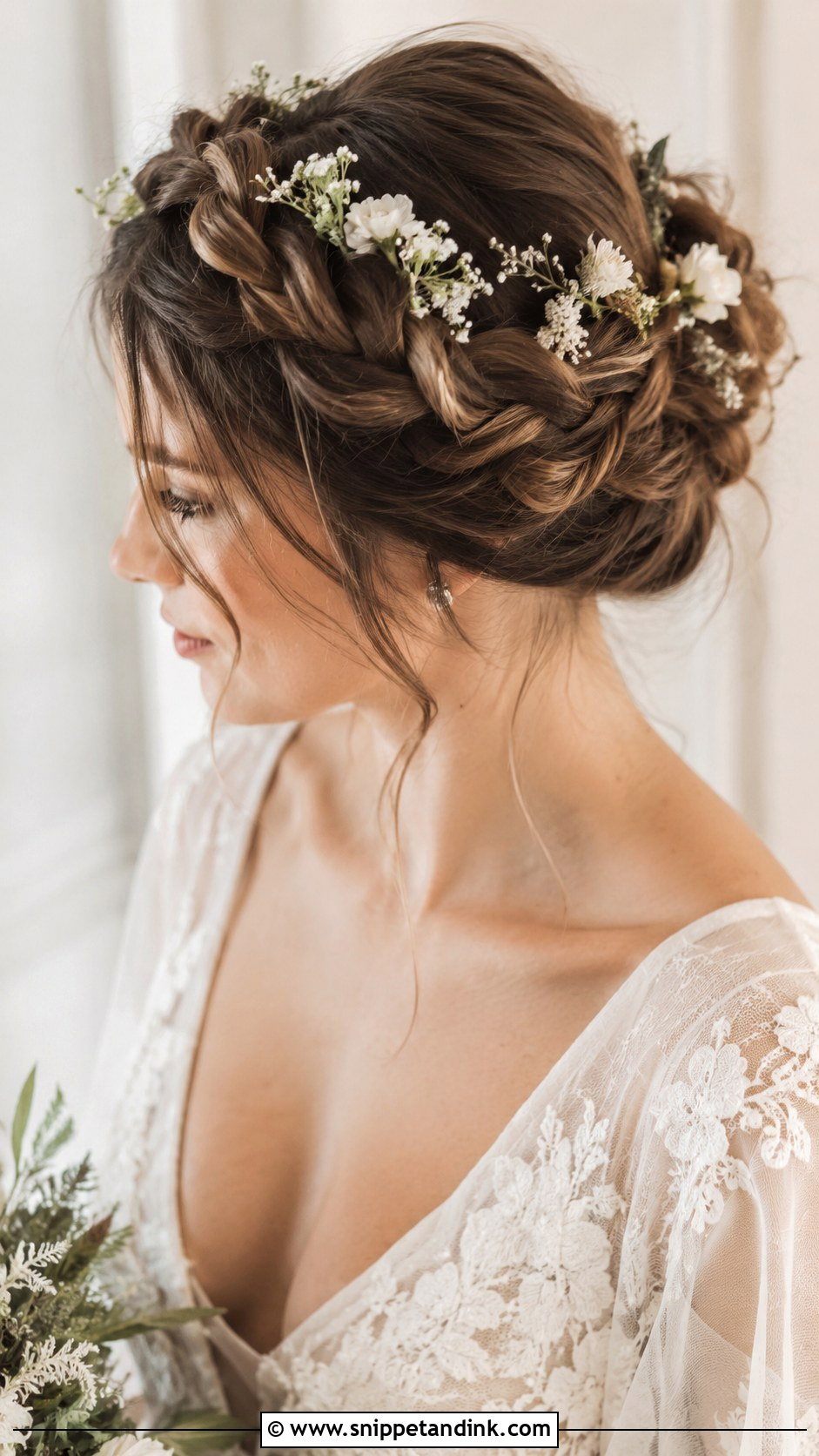 Crown Braid Halo Updo - Snippet and Ink - 25 Braided Wedding Hair Ideas