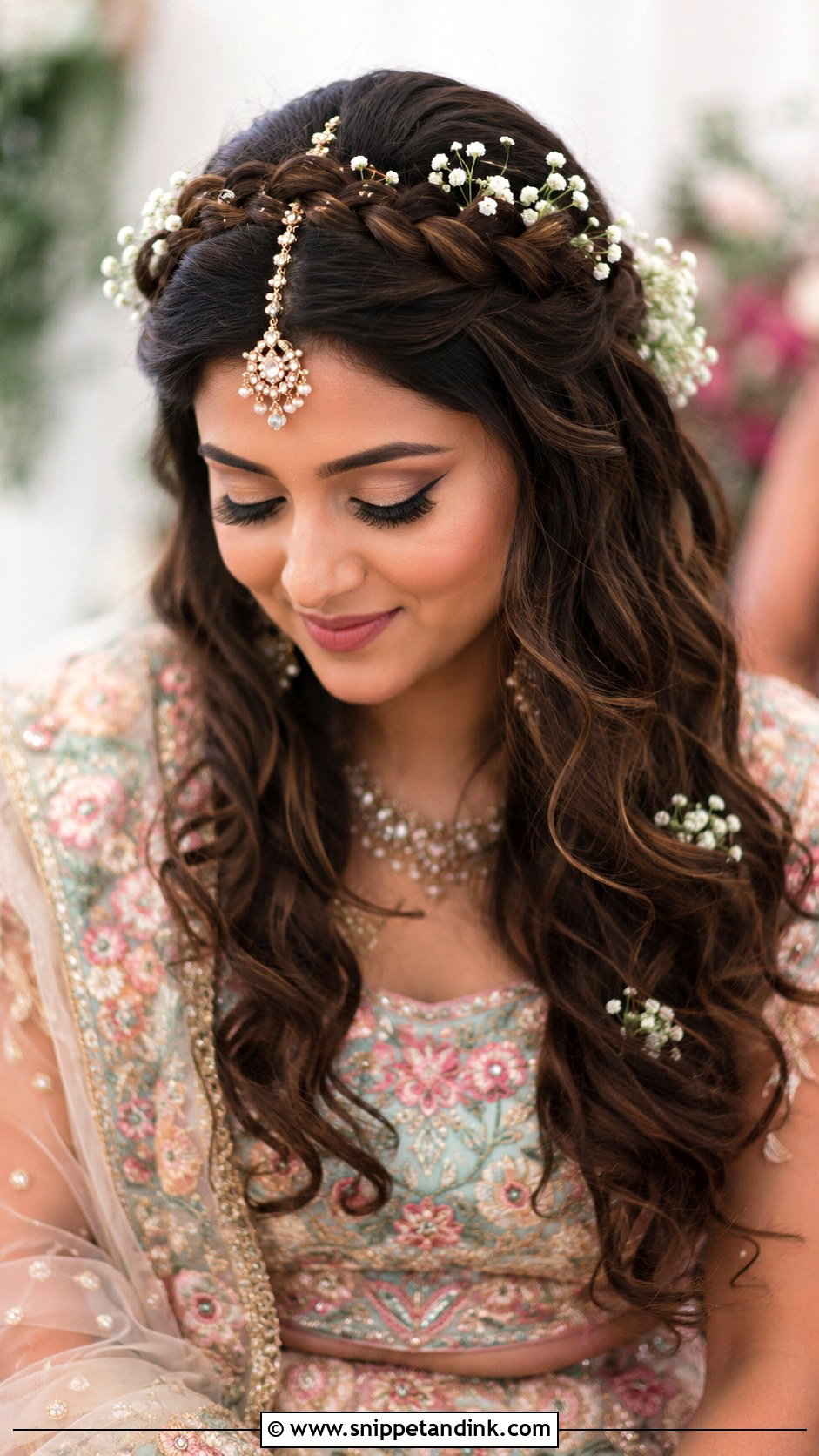 Crown Braid Mehendi Hairstyle - Snippet and Ink - 15 Mehendi Hairstyles for Bride