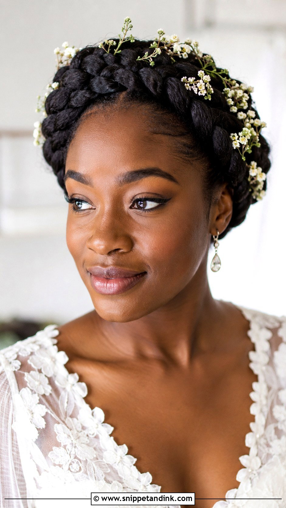 Crown Braid Updo - Snippet and Ink - 20 Updo Wedding Hairstyles for Black Women