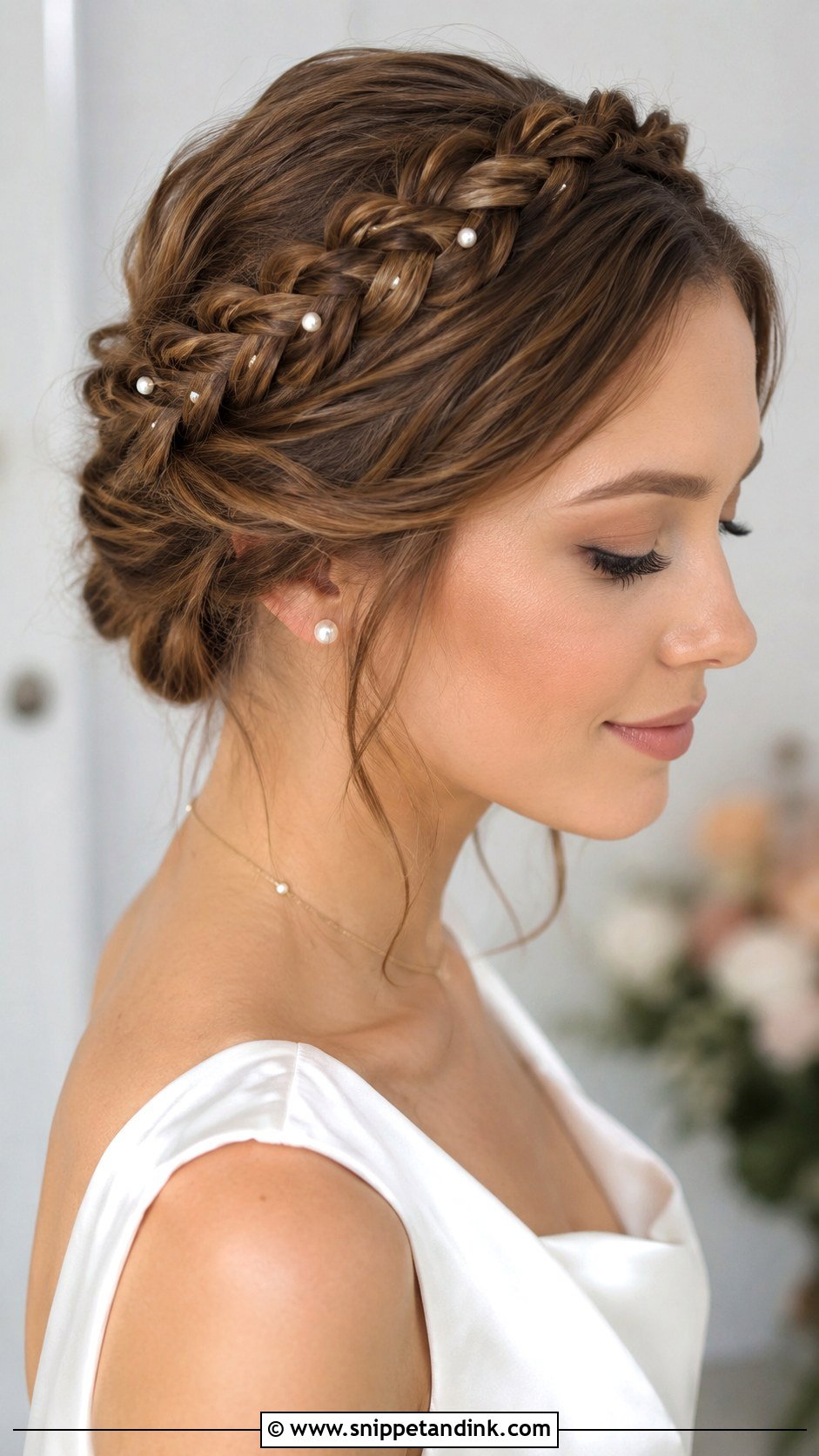 Crown Braid Updo - Snippet and Ink - 25 Bridal Hair Braid Ideas