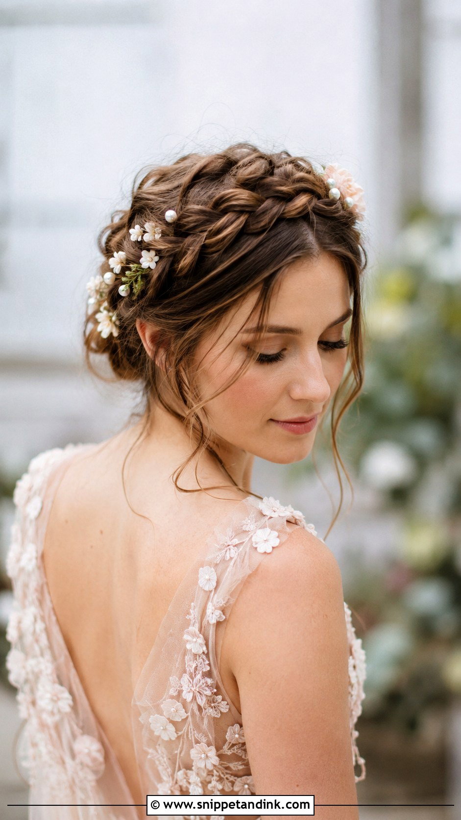 Crown Braid Updo - Snippet and Ink - 25 Mom Hairstyles for Wedding