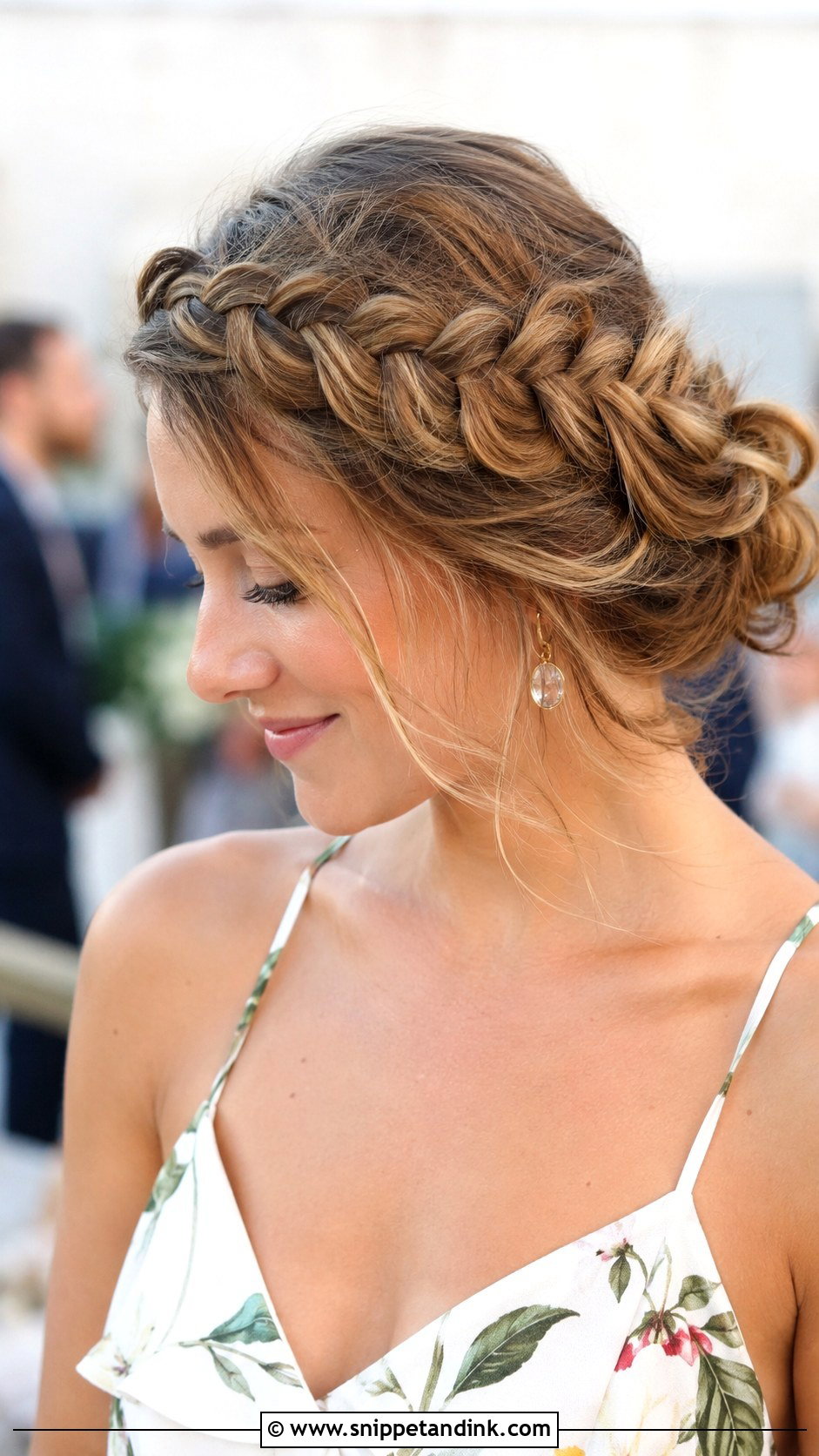 Crown Braid Updo - Snippet and Ink - 30 Hairstyle for Wedding Guest Ideas