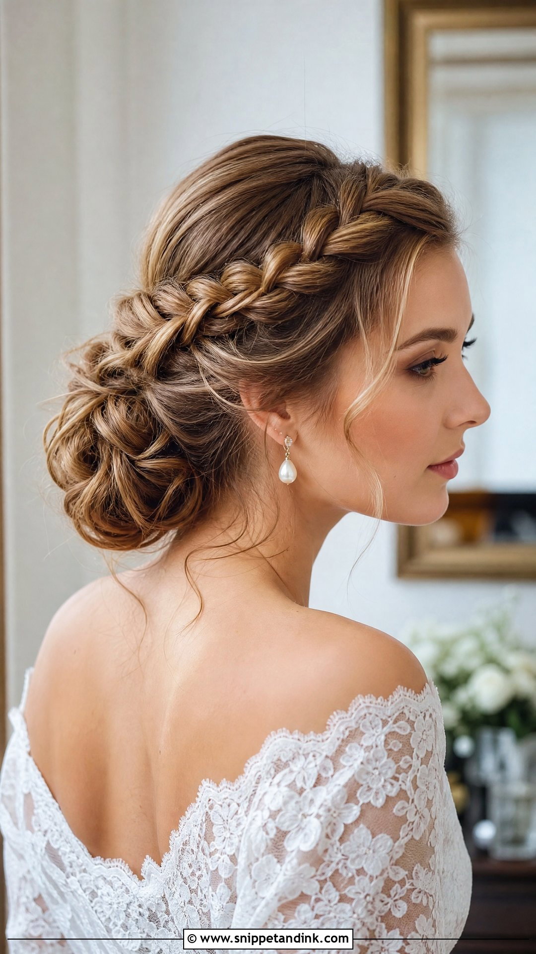 Crown Braid Updo For Medium Hair Wedding - Snippet and Ink - 20 Simple Updos for Medium Hair Wedding