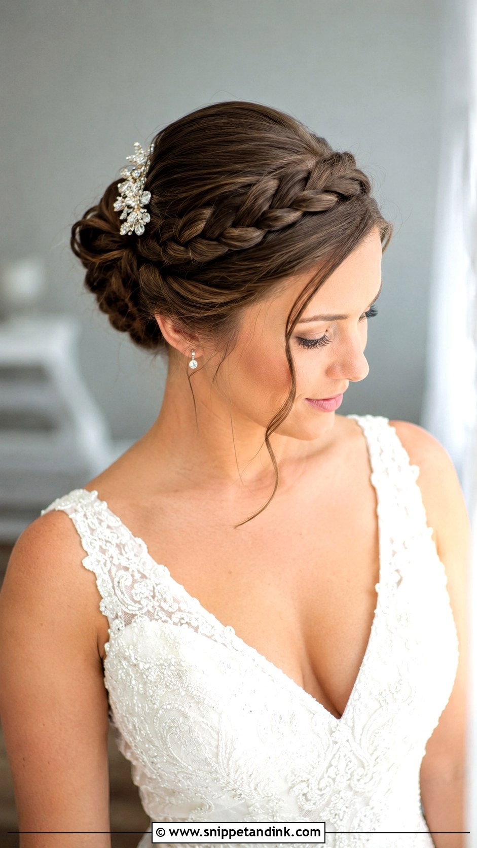 Crown Braid Updo for Bride - Snippet and Ink - 25 Wedding Hairstyles with Braids