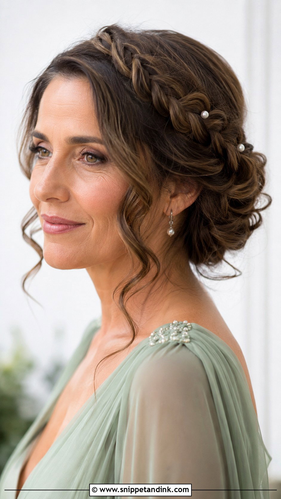 Crown Braid Updo for Mother of the Bride - Snippet and Ink - 30 Mother of Bride Hairstyles