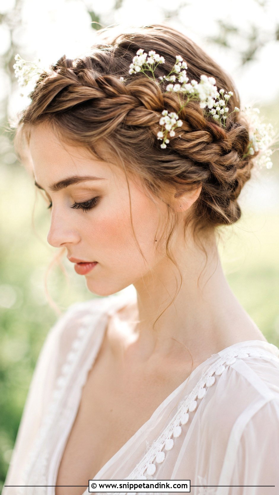 Crown Braid Updo for Wedding Guest - Snippet and Ink - 20 Hair Upstyles Wedding Guest Ideas