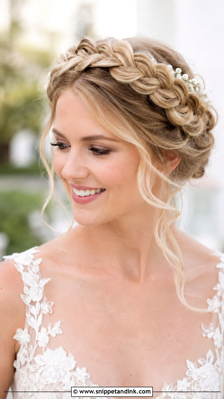 Crown Braid Wedding Hairstyle - Snippet and Ink - 20 Hair Up Wedding Hairstyles