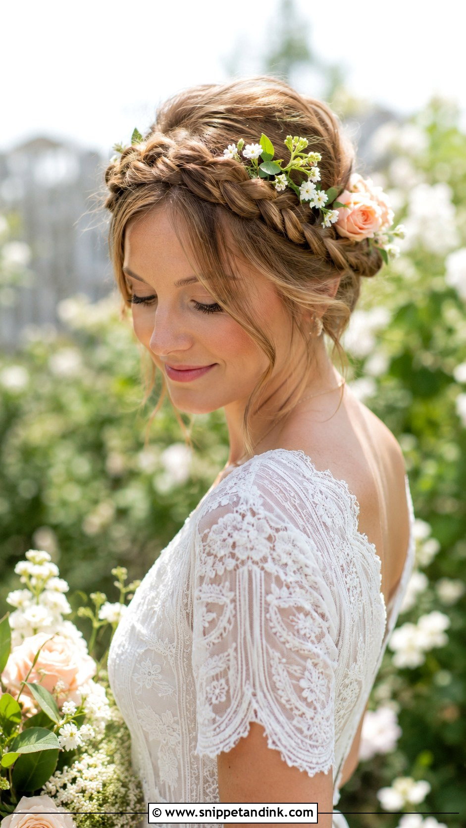 Crown Braid Wedding Hairstyle - Snippet and Ink - 20 Spring Wedding Hair Ideas