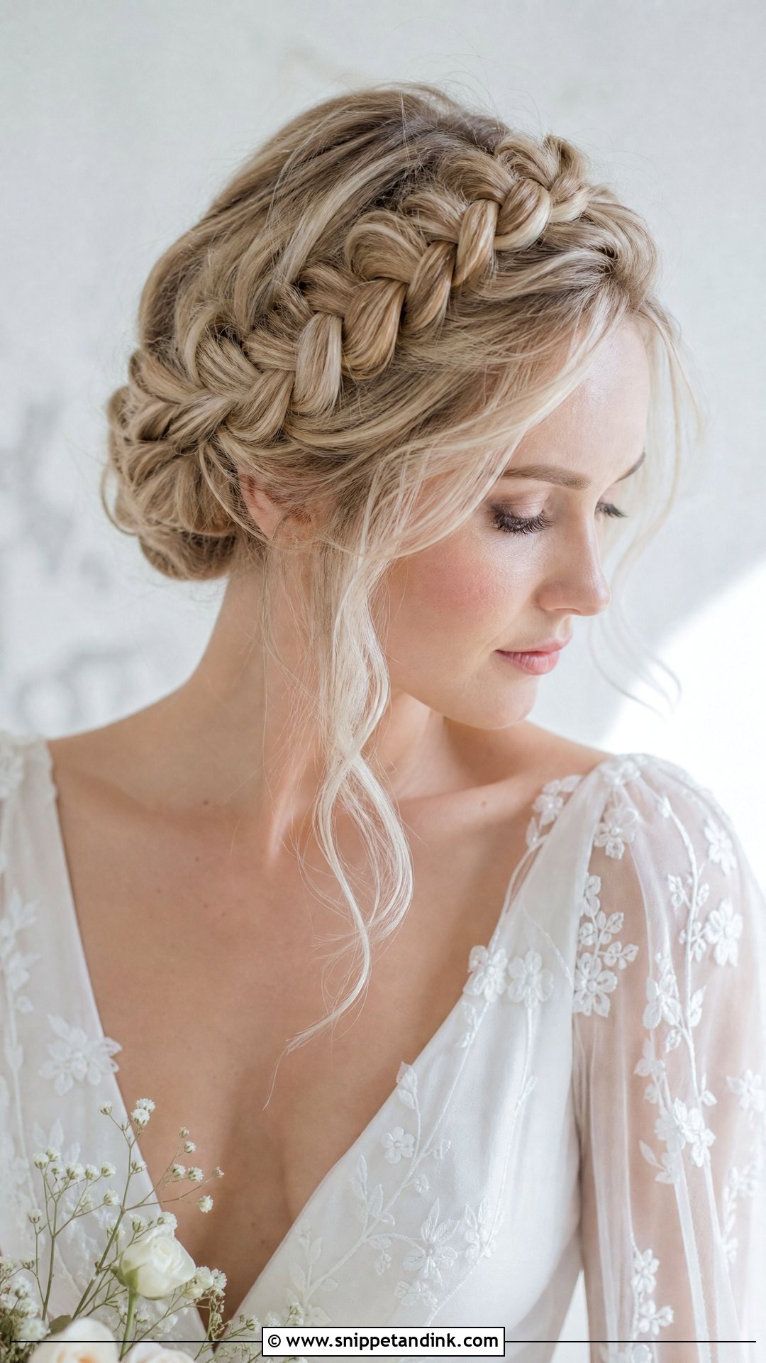 Crown Braid Wedding Hairstyle - Snippet and Ink - 20 Women Wedding Hairstyles