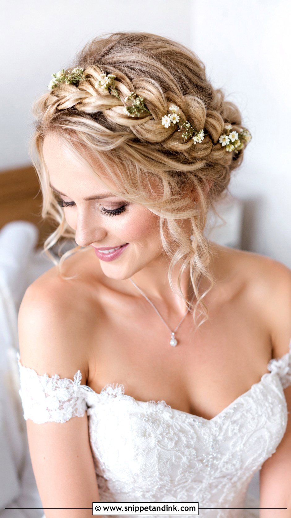 Crown Braid Wedding Hairstyle - Snippet and Ink - 25 2025 Bride Hairstyles