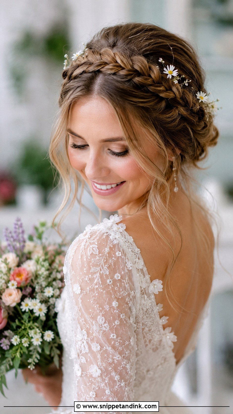 Crown Braid Wedding Hairstyle - Snippet and Ink - 25 Long Wedding Hairstyles