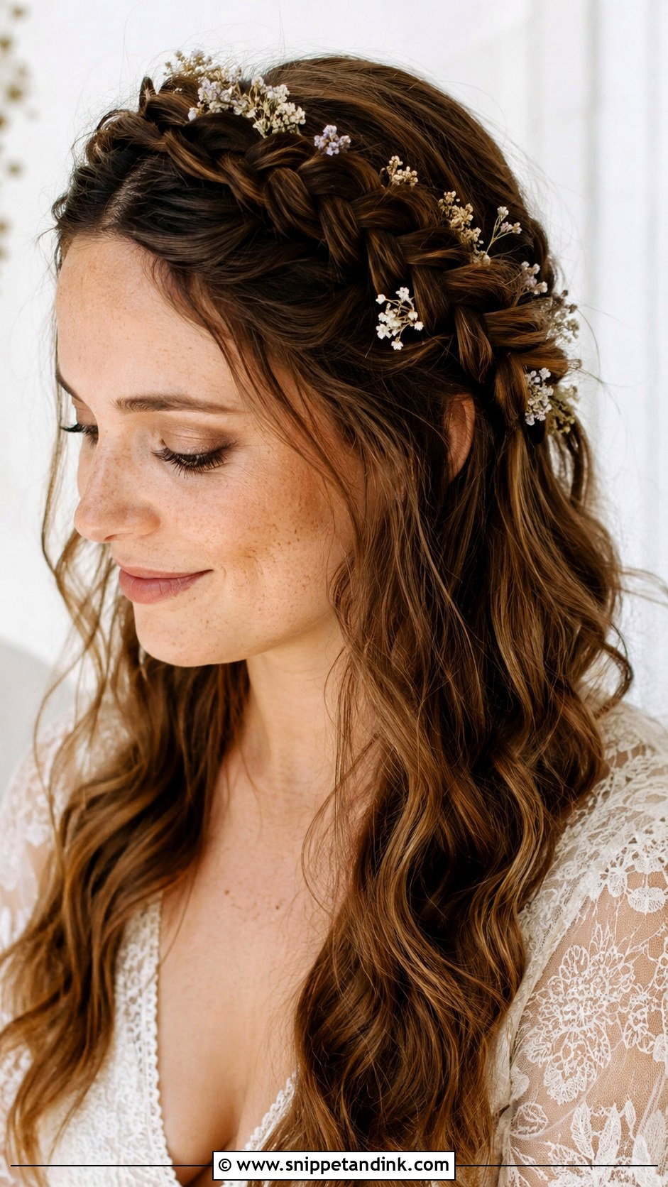 Crown Braid Wedding Hairstyle - Snippet and Ink - 25 Wedding Bridal Hair Ideas